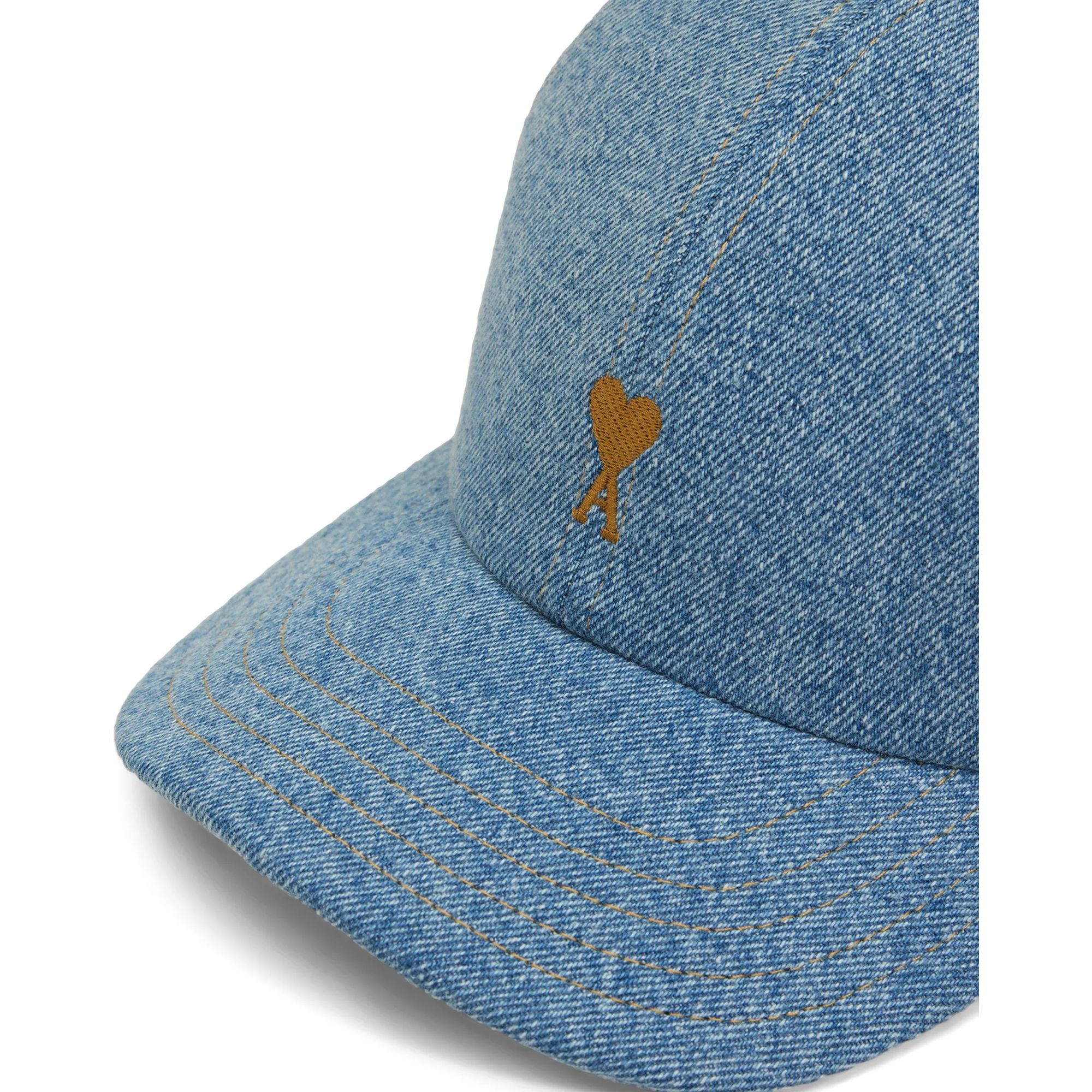 AMI PARIS Kepurė, Mėlyna, Ami de coeur embroidery cap 3