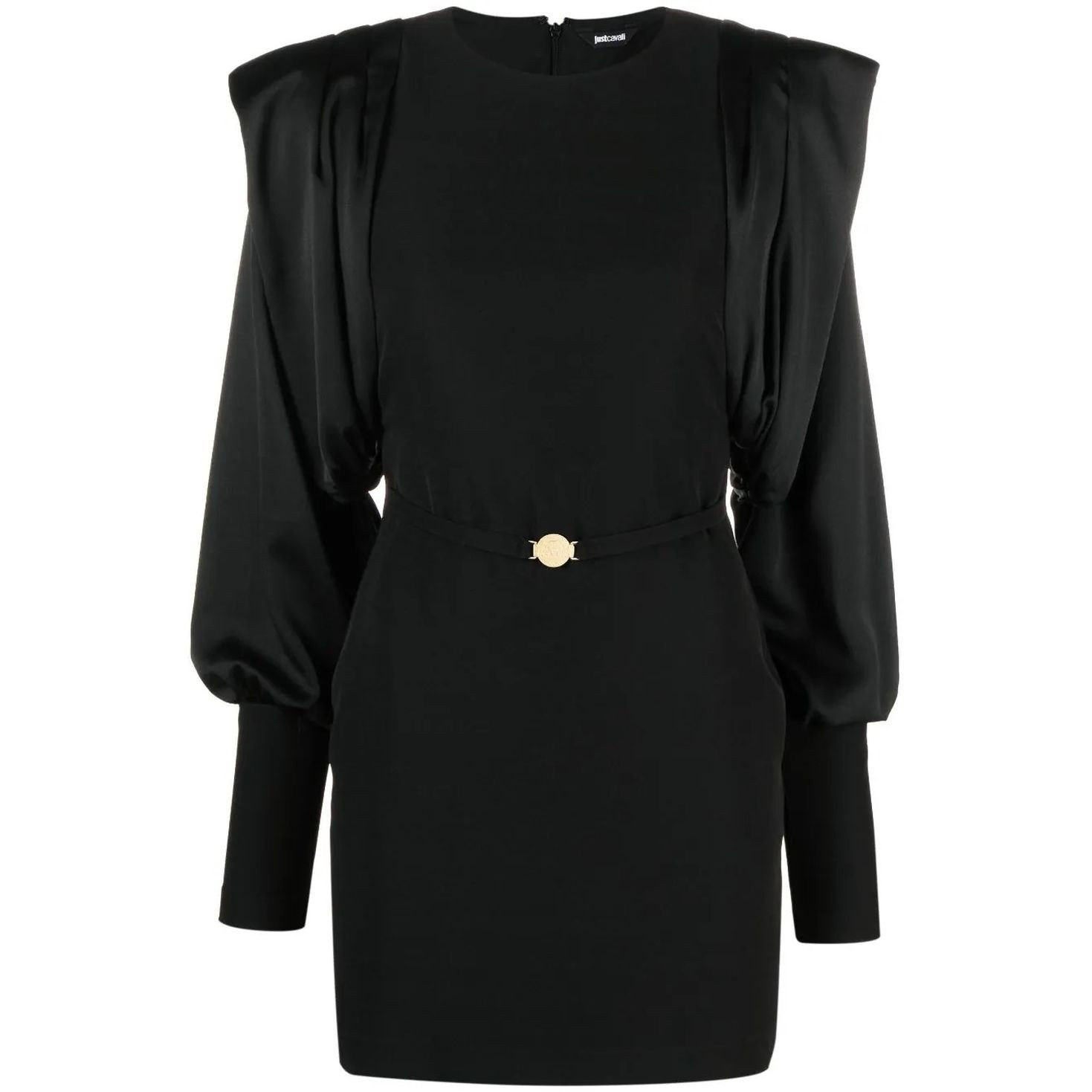 JUST CAVALLI Mini suknelė moterims, Juoda, Long sleeve dress 1