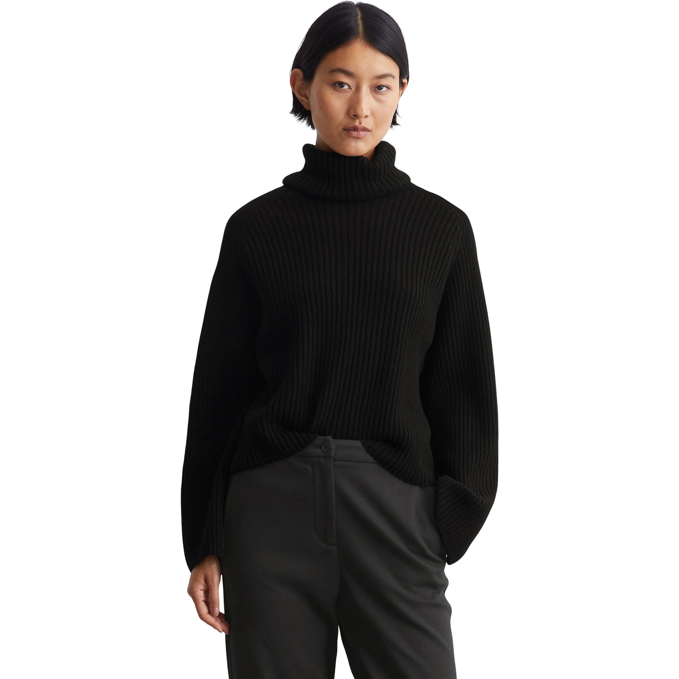 MARC O'POLO Megztinis su kaklu moterims, Juoda, Turtleneck M10621160585 2