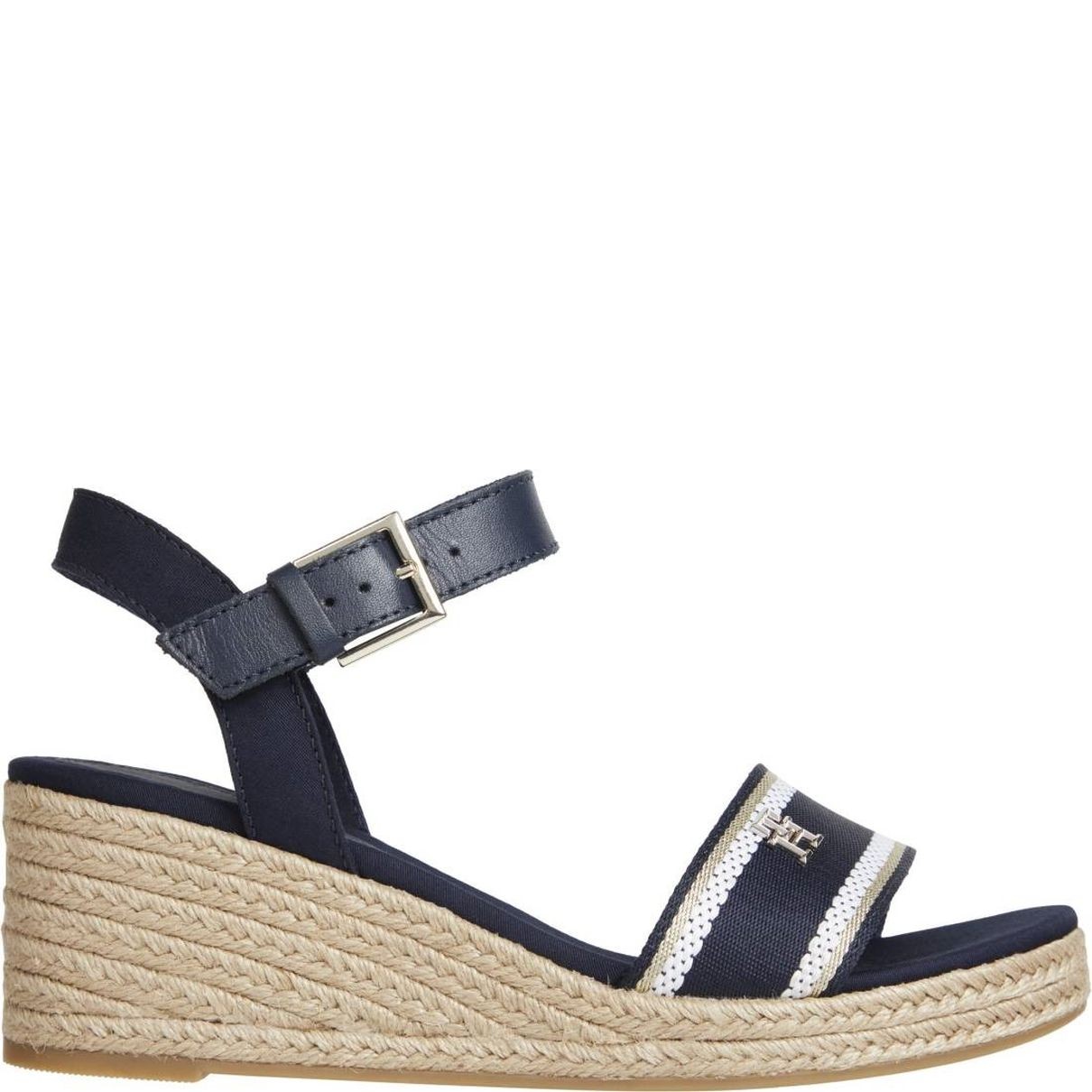 TOMMY HILFIGER Basutės moterims, Mėlyna, Webbing wedge sandal 2