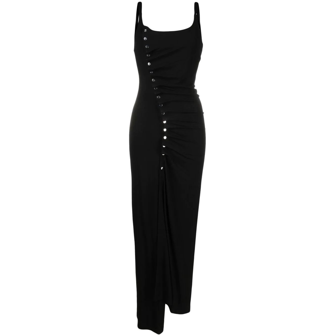 PACO RABANNE Maxi suknelė moterims, Juoda, Tank top sleeve dress 1