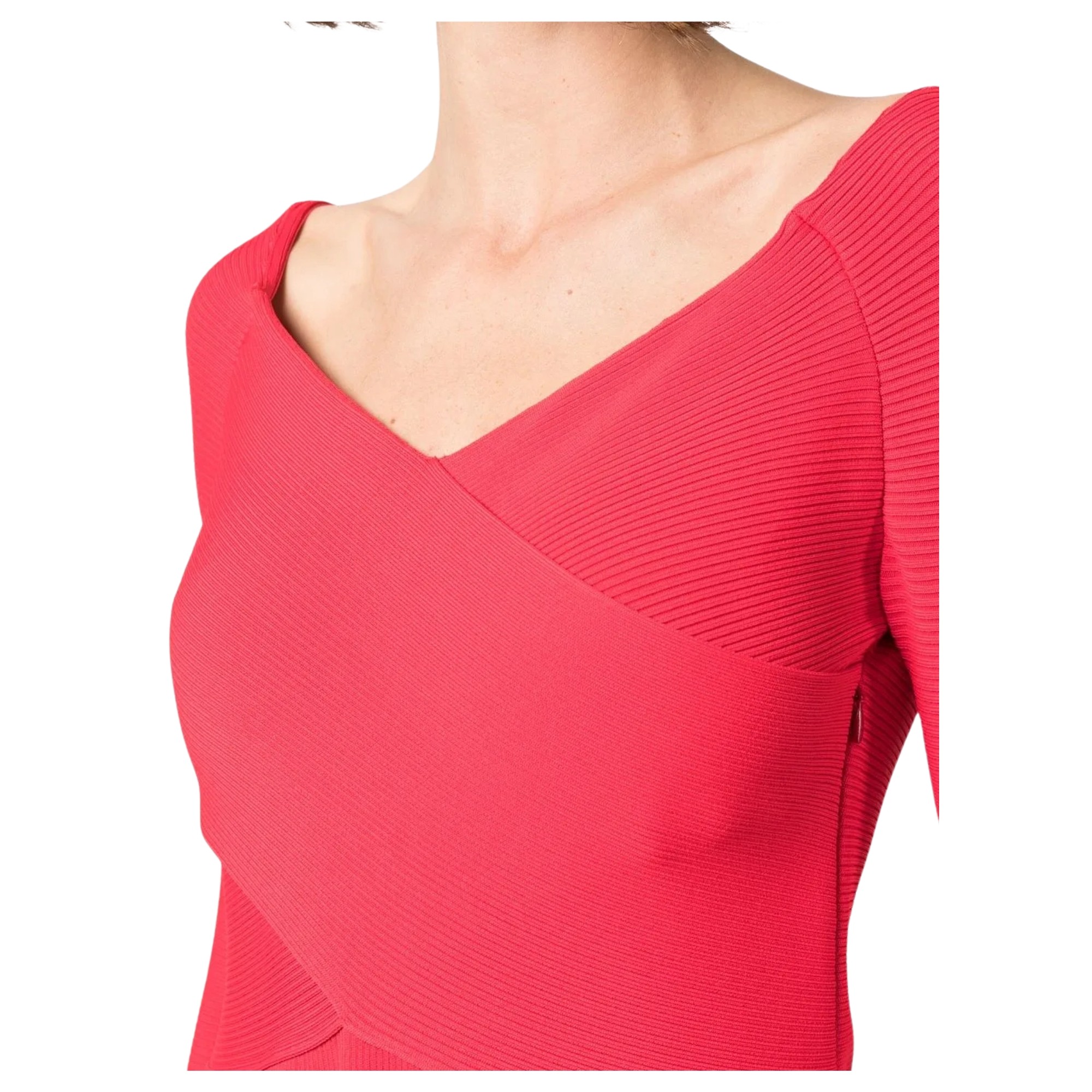 RALPH LAUREN Midi suknelė moterims, Raudona, LEEVE-COCKTAIL DRESS 4