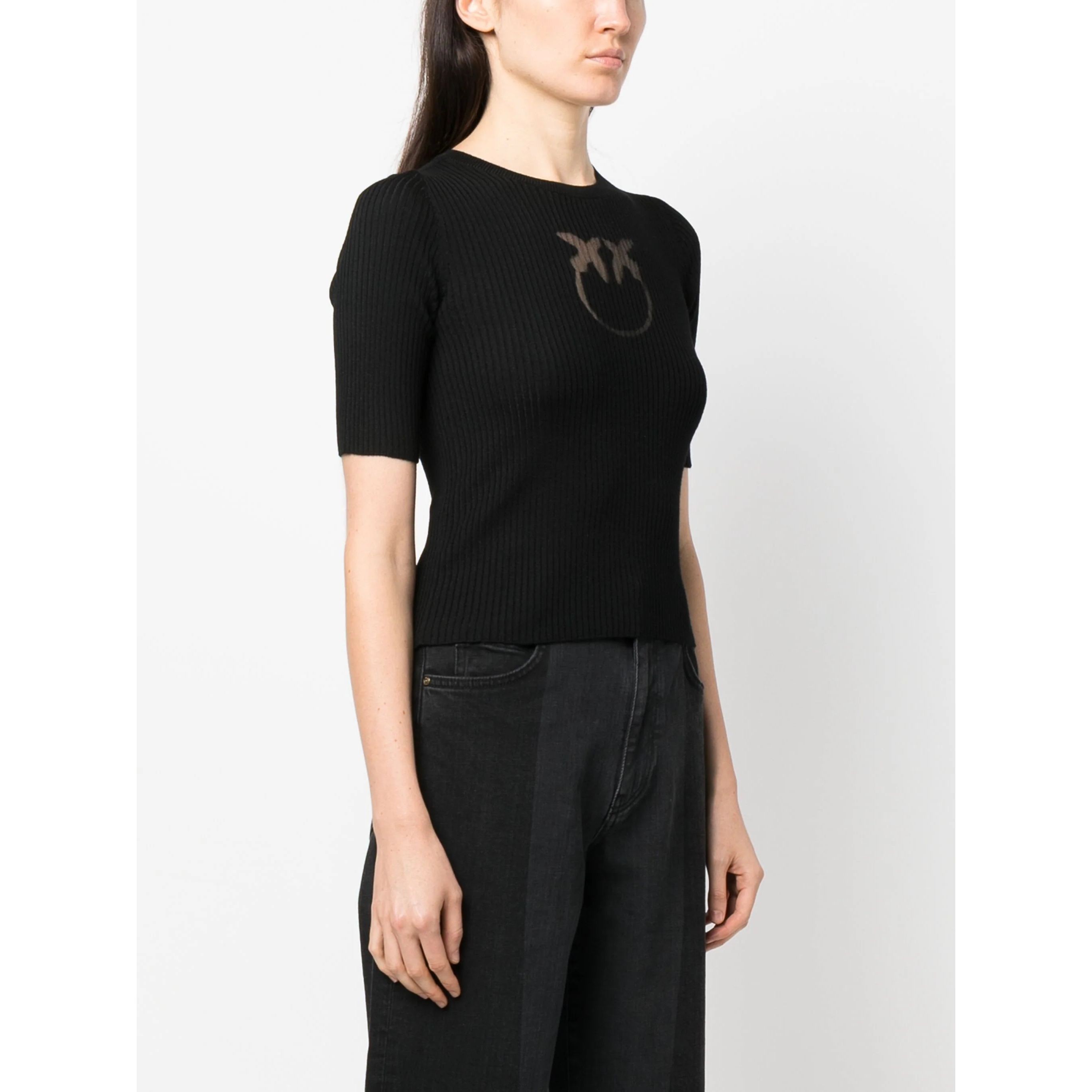 PINKO Megztinis moterims, Juoda, Tritone sweater 2
