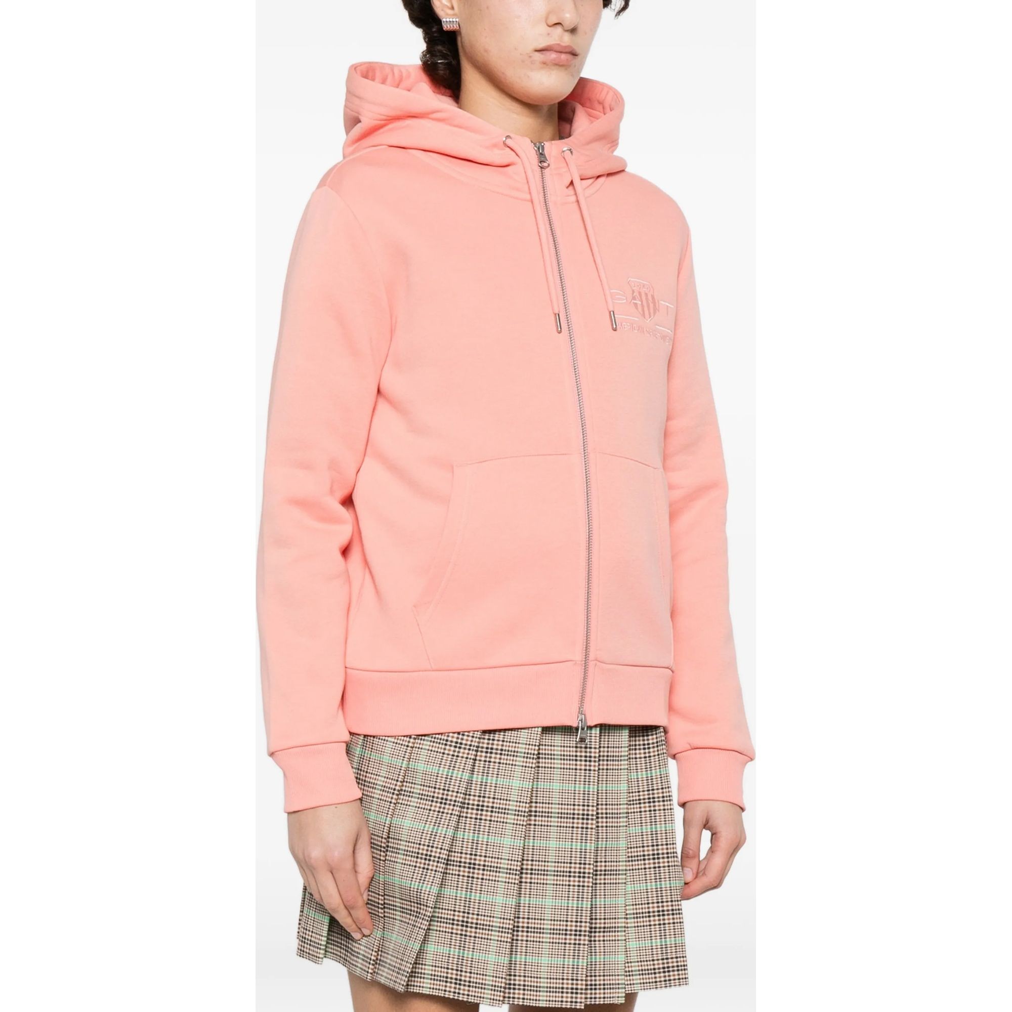 GANT Džemperis moterims, Rožinė, REG TONAL SHIELD ZIP HOODIE 3