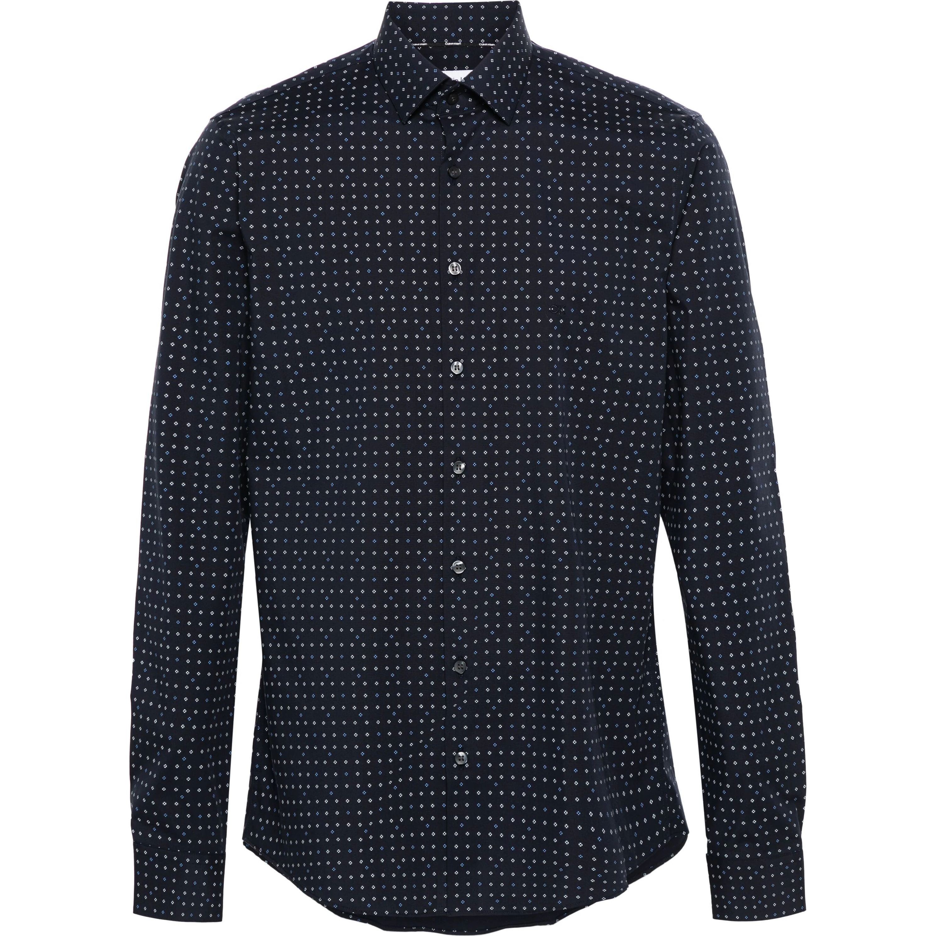 CALVIN KLEIN Marškiniai ilgomis rankovėmis vyrams, Mėlyna, L/s shirt 1