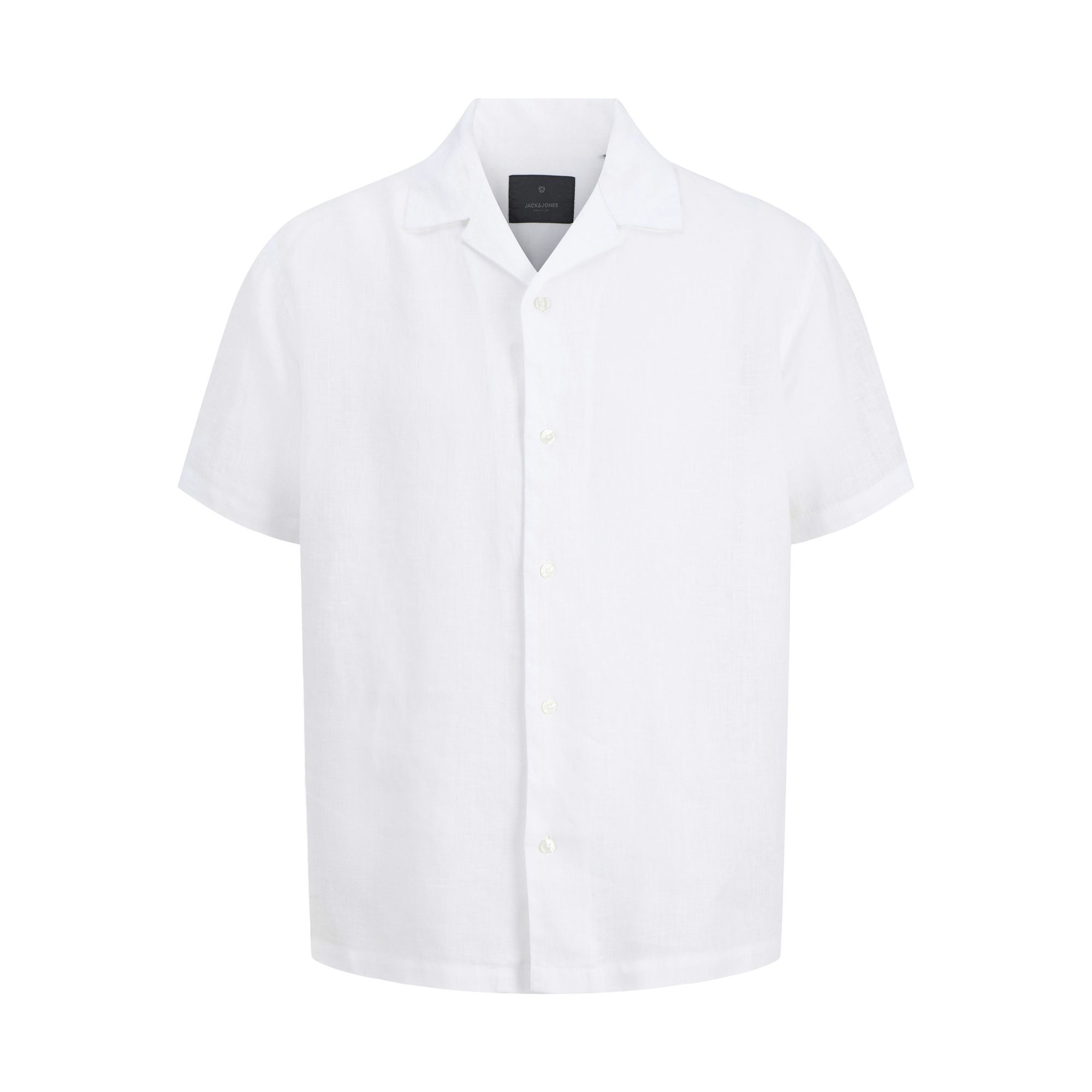 JACK & JONES Marškiniai trump. rankovėmis vyrams, Balta, Lawrence linen resort 1