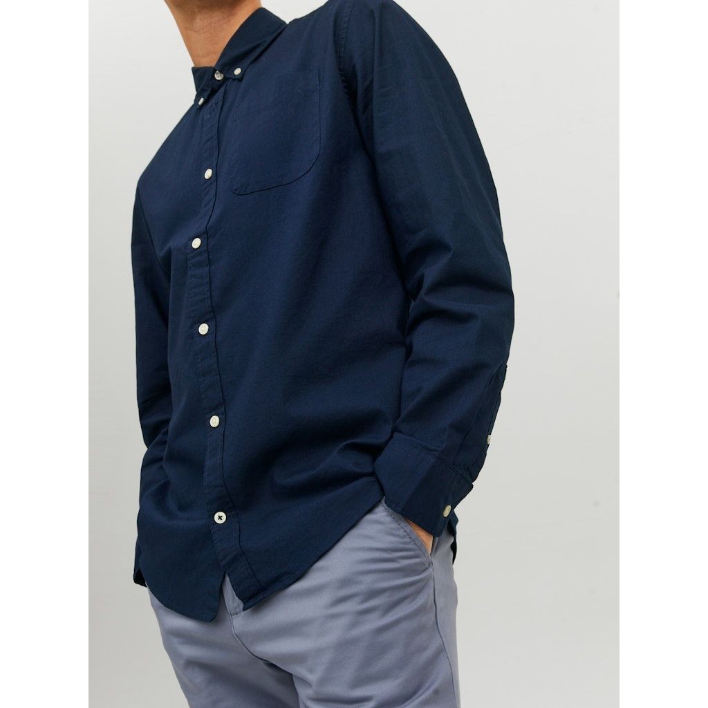 JACK & JONES Marškiniai vyrams, Mėlyna, JJEOXFORD SHIRT LS NOO 2