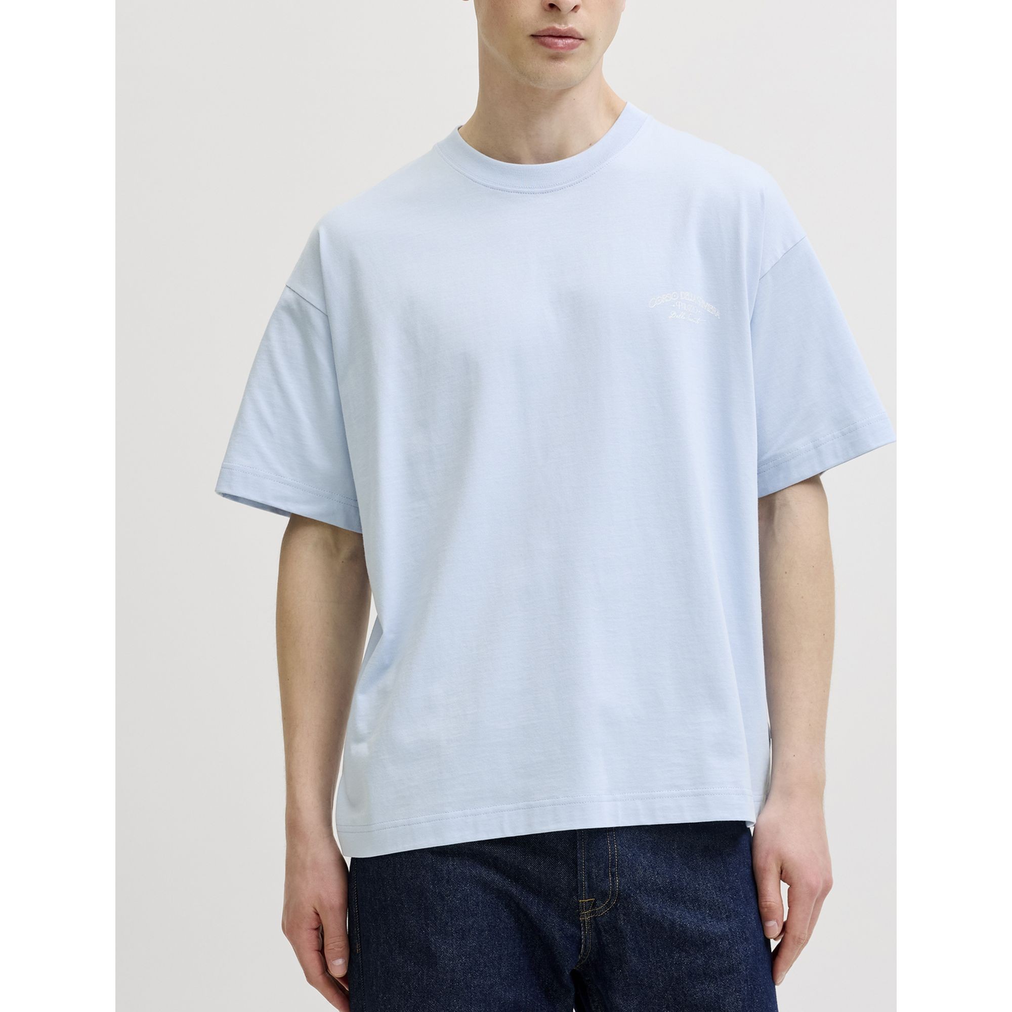 JACK & JONES Marškinėliai vyrams, Mėlyna, Coted azur mono back 3