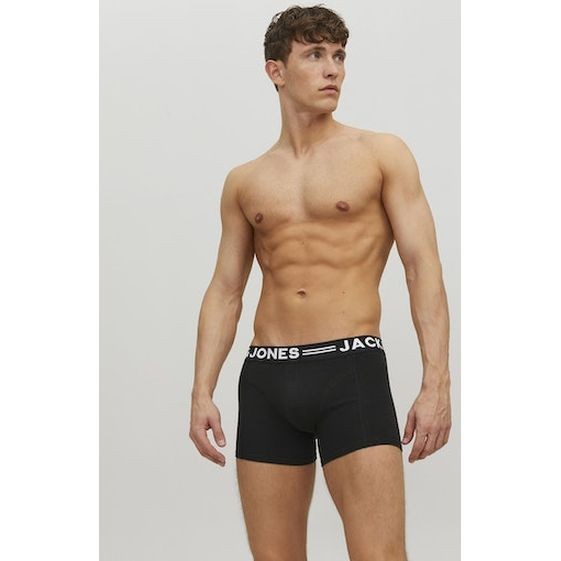 JACK & JONES Ilginti apatiniai vyrams, Juoda, SENSE TRUNKS 3-PACK NOOS 3