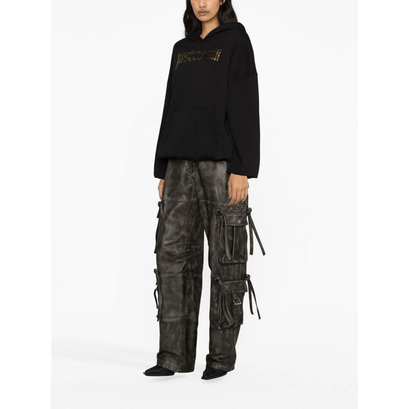 JUST CAVALLI Džemperis moterims, Juoda, Logo sweatshirts 4