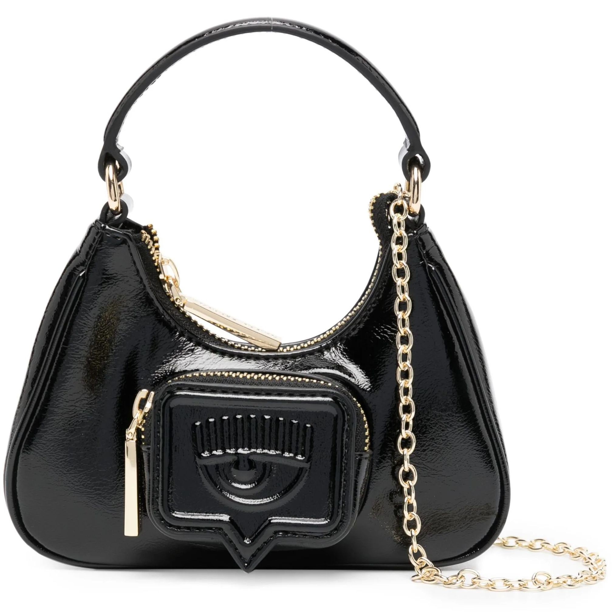 CHIARA FERRAGNI Rankinė, krepšys moterims, Juoda, Eyelike pocket  hobo bag 1