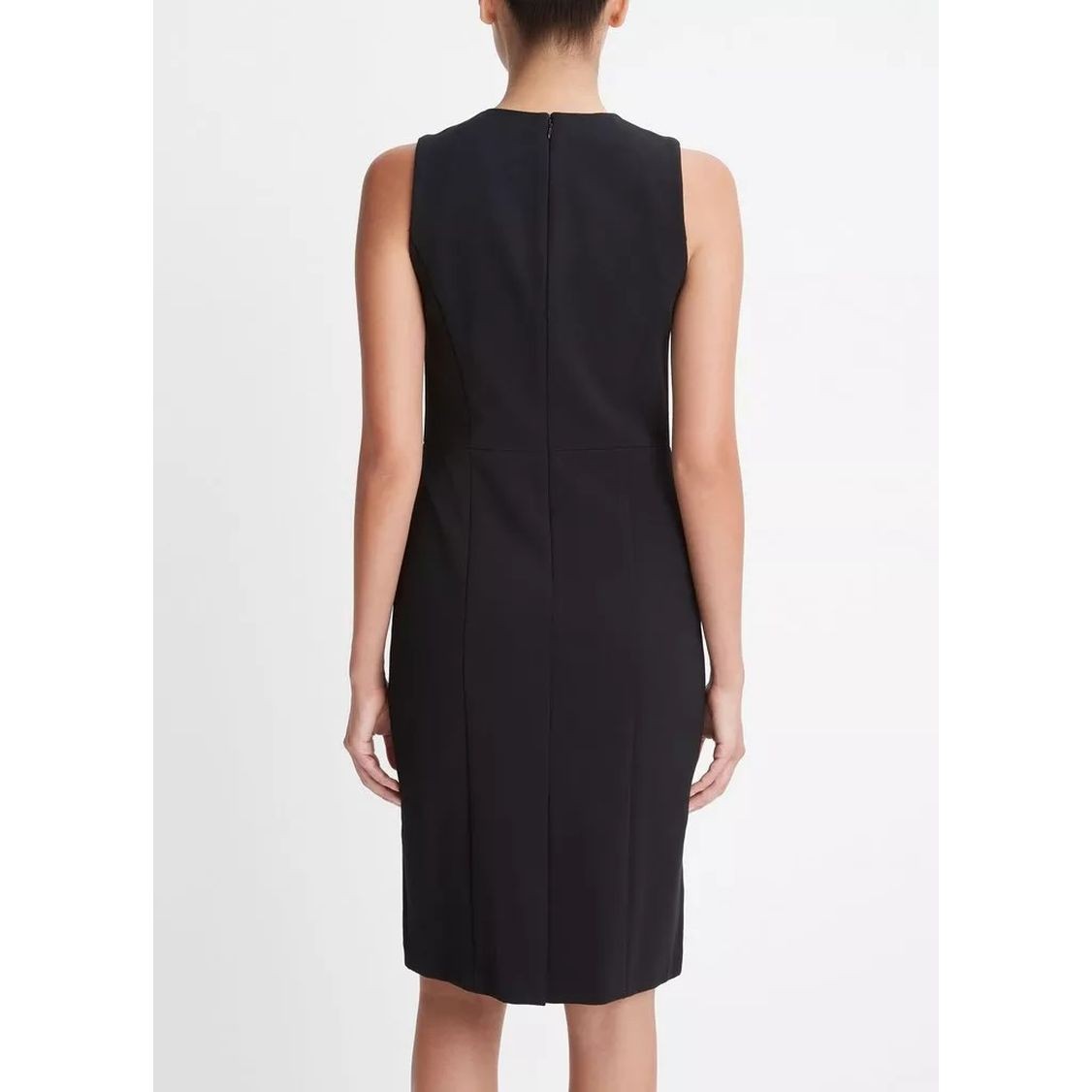 VINCE Midi suknelė moterims, Juoda, Seamed front sheath dress 4