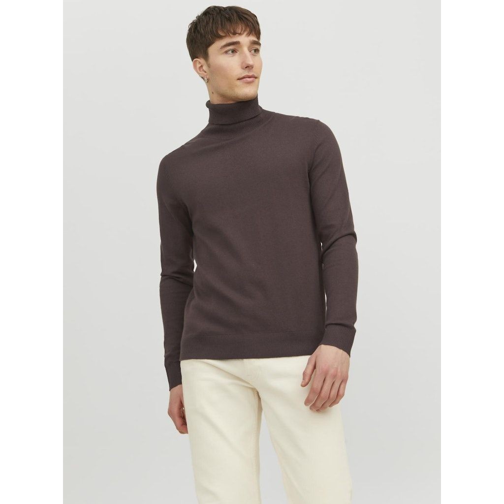 JACK & JONES Džemperis vyrams, Ruda, JJEEMIL KNIT ROLL NE 3