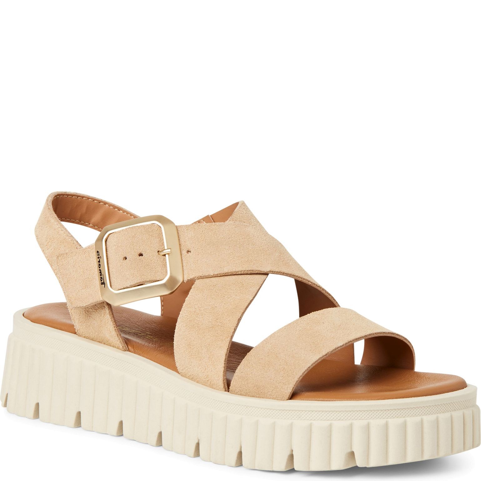 TAMARIS Basutės moterims, Smėlio, Wedge/plat sandals 1