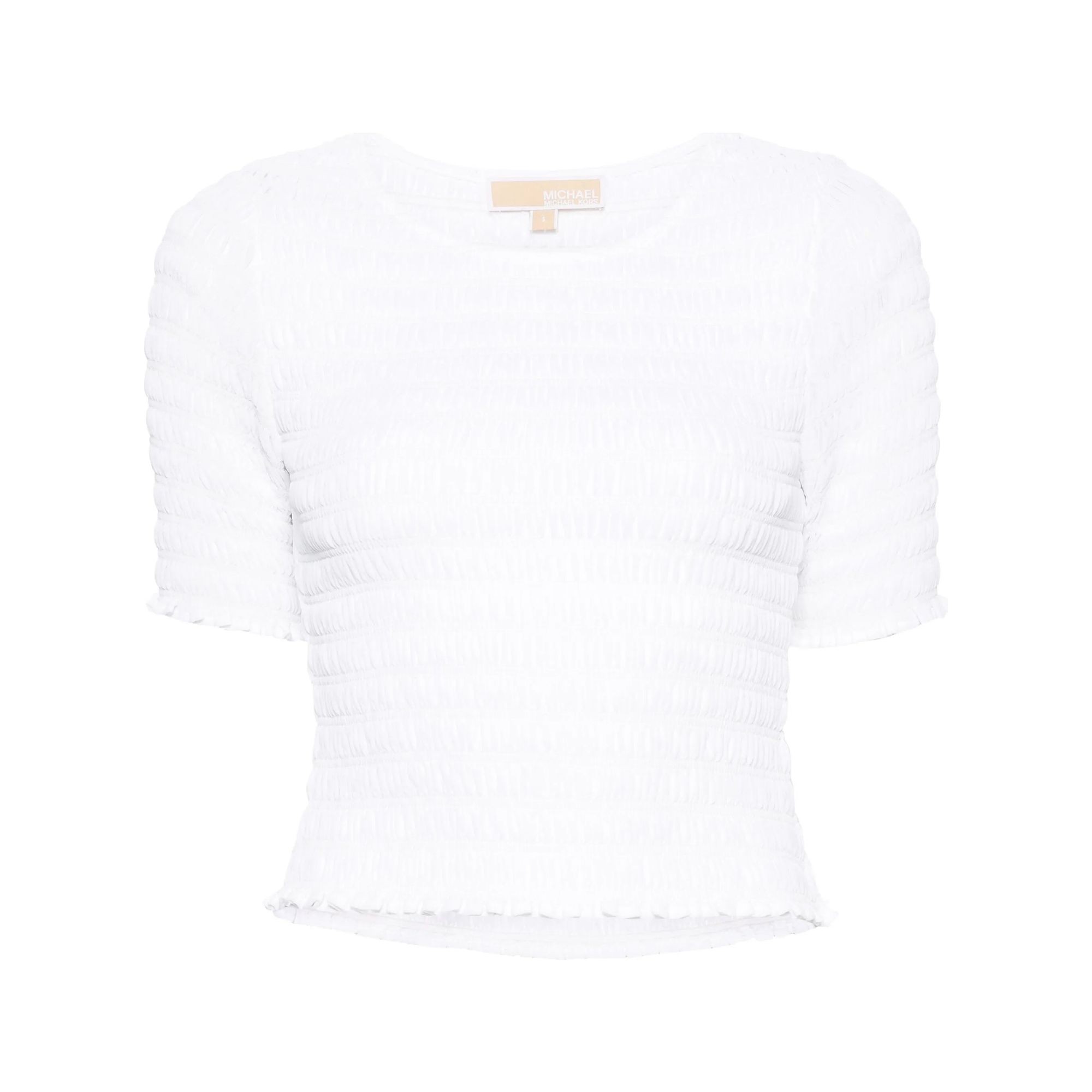 MICHAEL KORS Marškinėliai trump. rankovėmis moterims, Balta, Solid smock tshirt 1