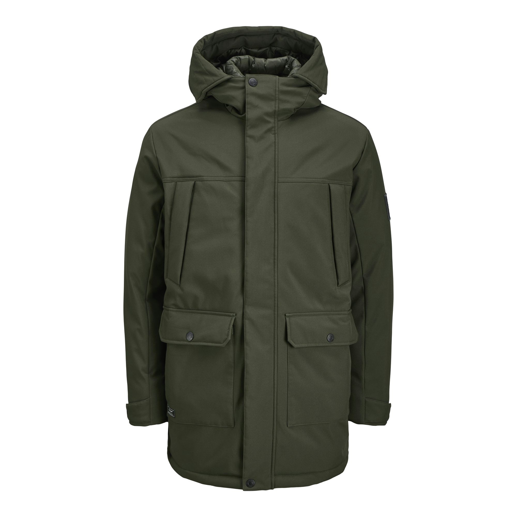 JACK & JONES Pūkinis paltas vyrams, Chaki, Finn 1