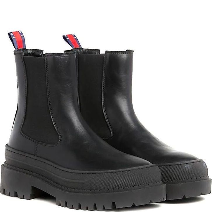 TOMMY JEANS Aulinukai moterims, Juoda, Chelsea foxing boot 1