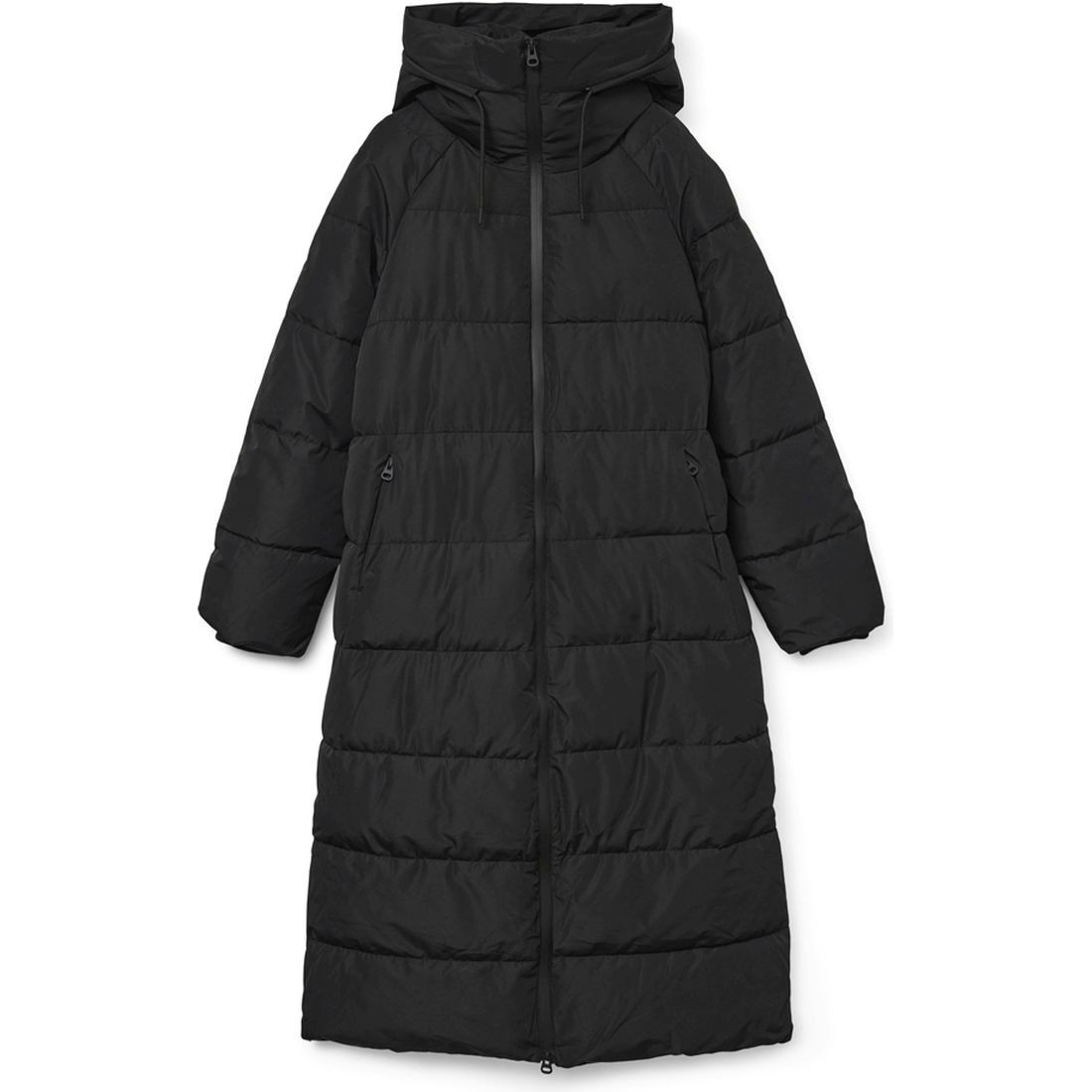 VERO MODA Pūkinis paltas moterims, Juoda, Elanor coat