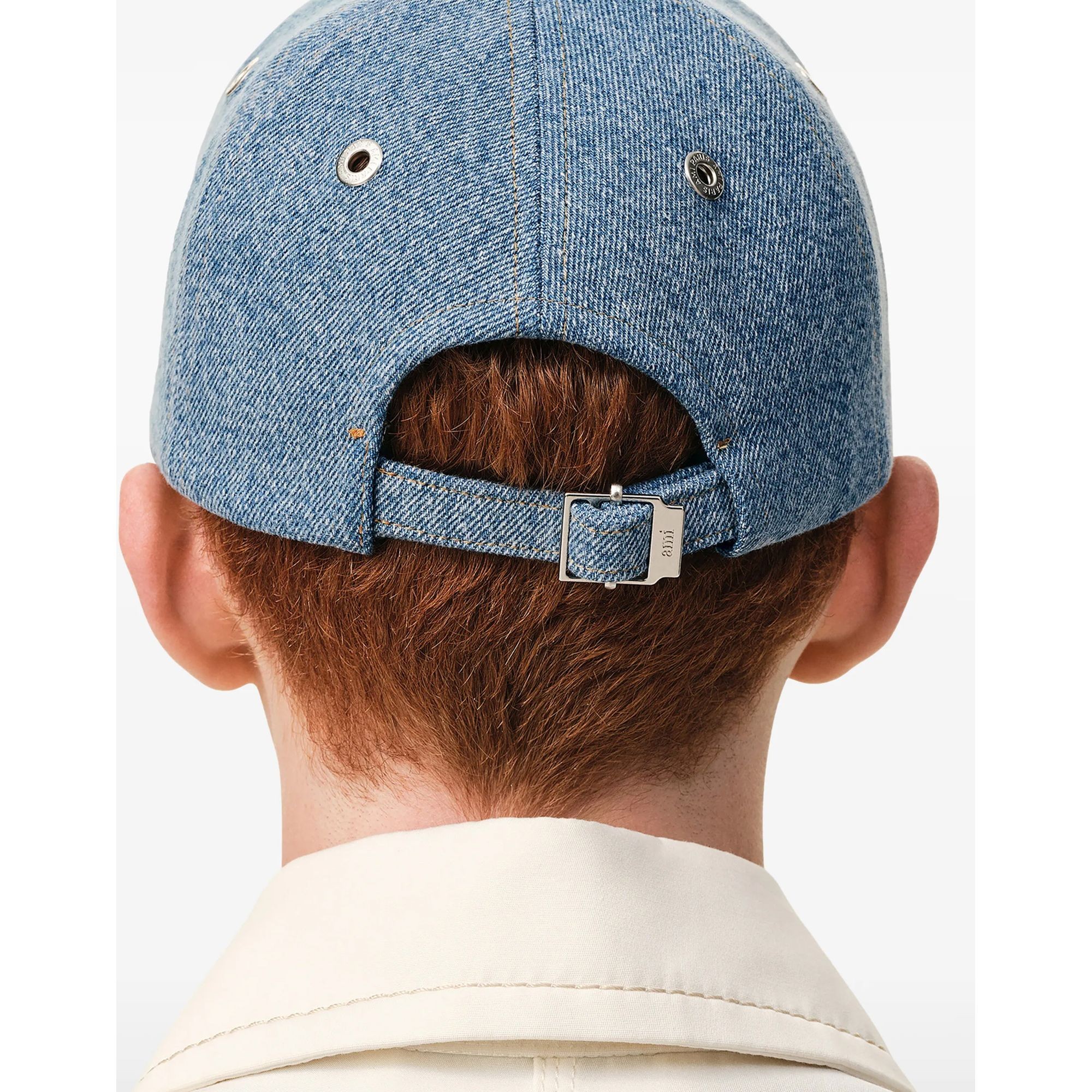 AMI PARIS Kepurė, Mėlyna, Ami de coeur embroidery cap 4