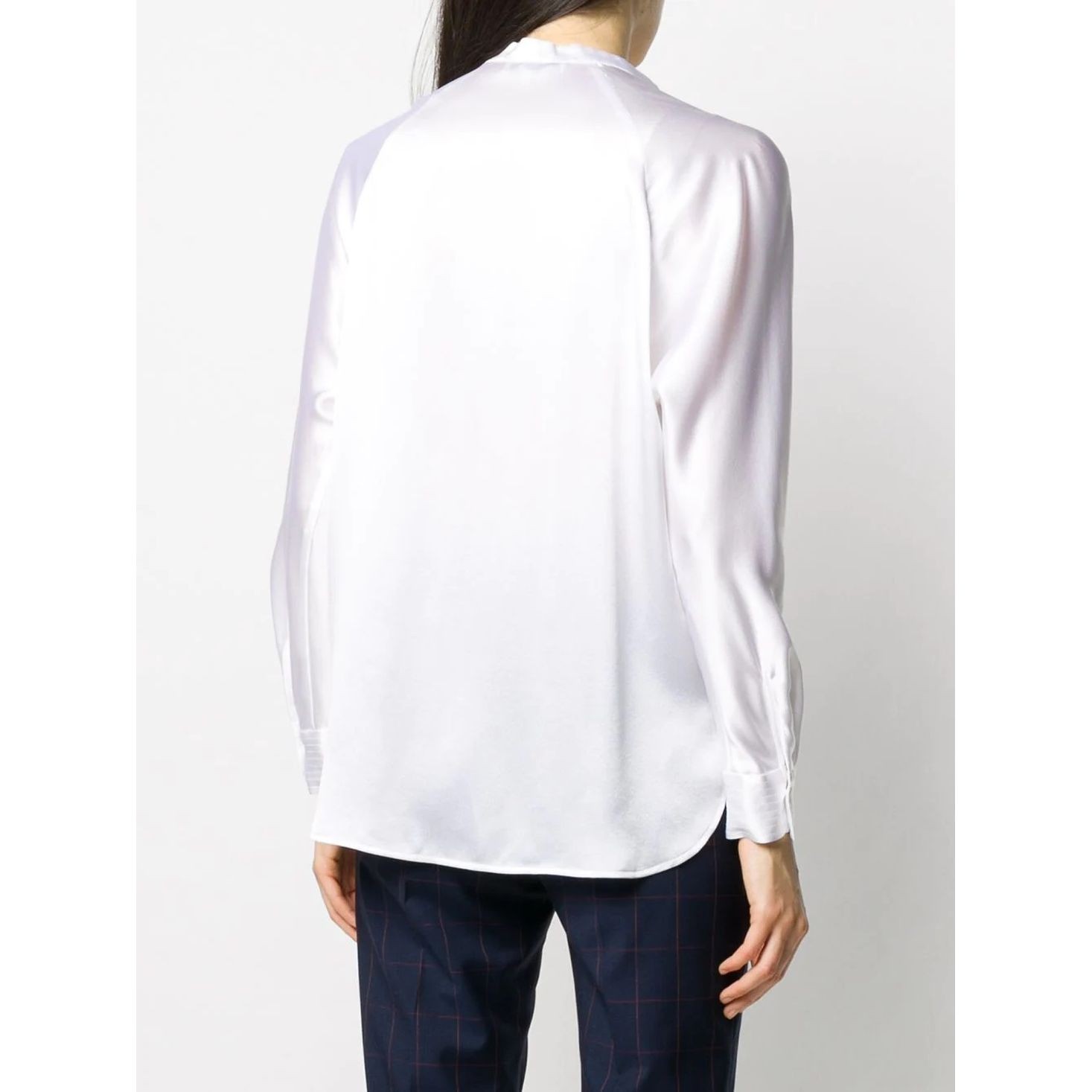 VINCE Marškiniai moterims, Balta, Band collar blouse 4