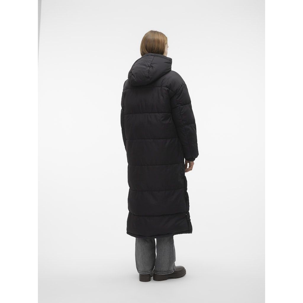 VERO MODA Pūkinis paltas moterims, Juoda, Klea long coat 3
