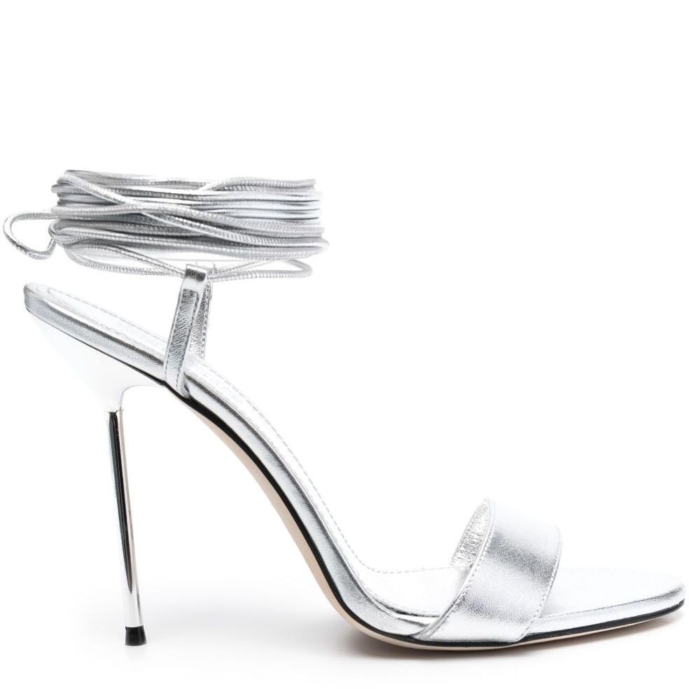 PARIS TEXAS Aukštakulniai moterims, Sidabrinė, Guya lace up over knee sandal 1