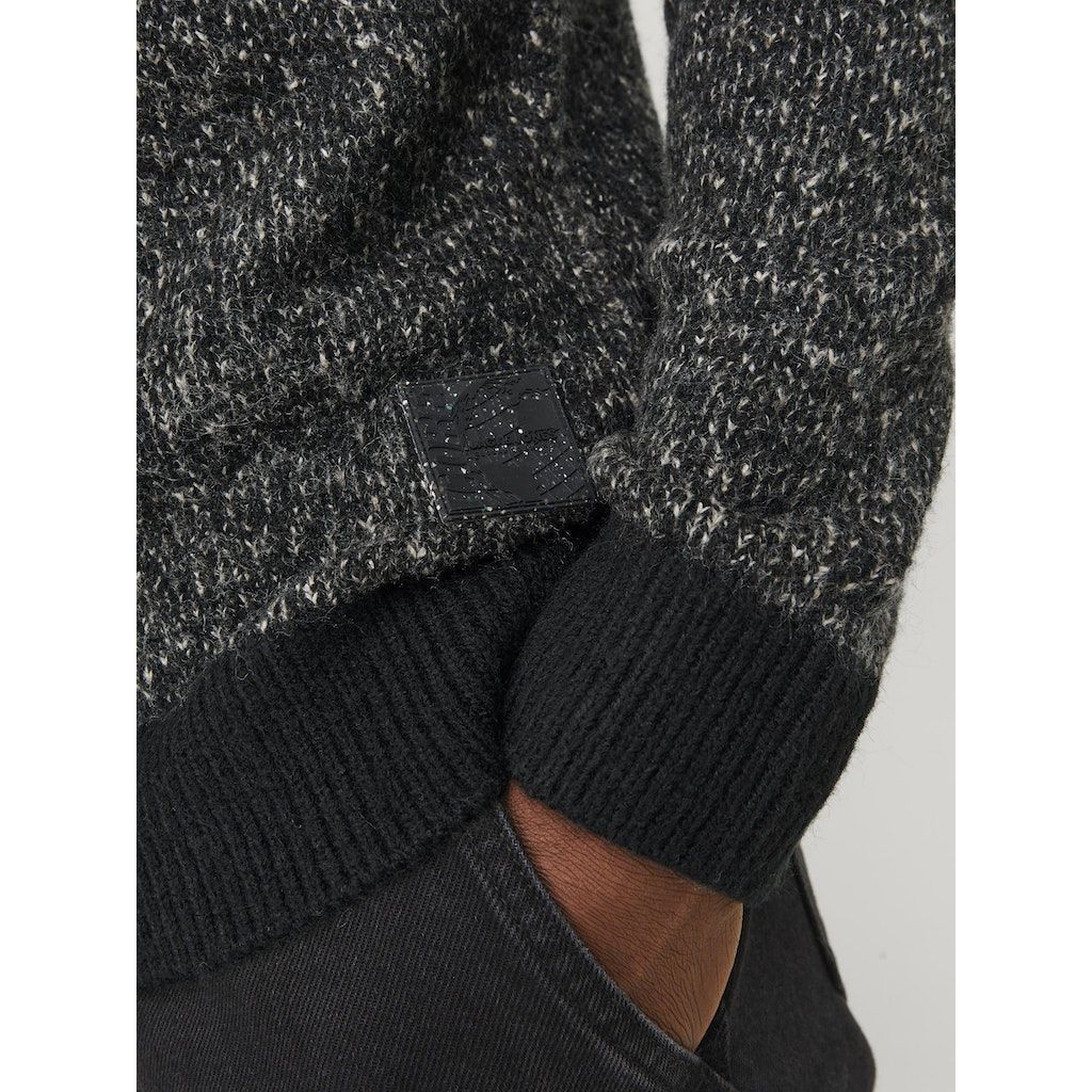 JACK & JONES Džemperis vyrams, Juoda, JCOSPACE KNIT HALF Z 3