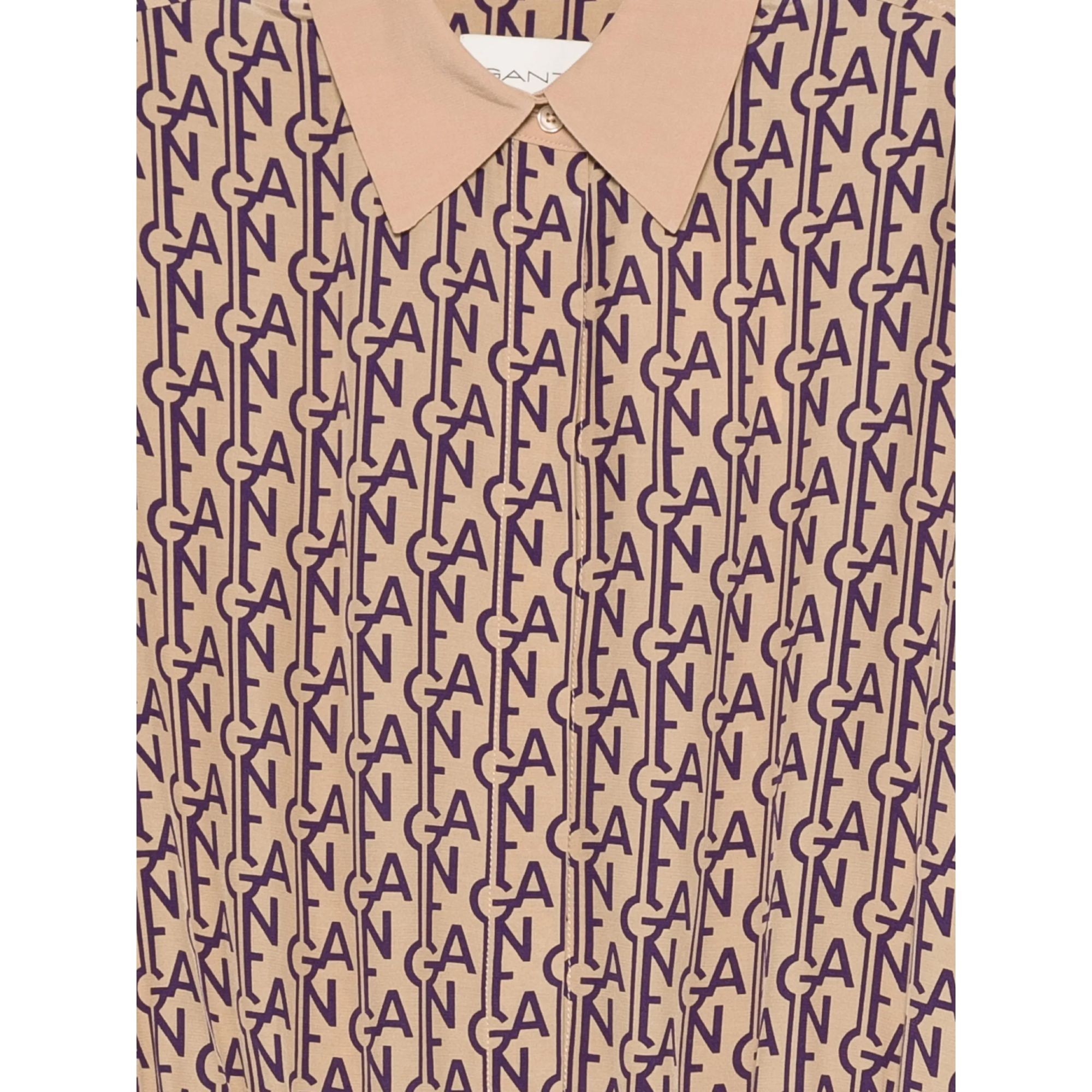 GANT Midi suknelė moterims, Violetinė, Monogram print dress 3