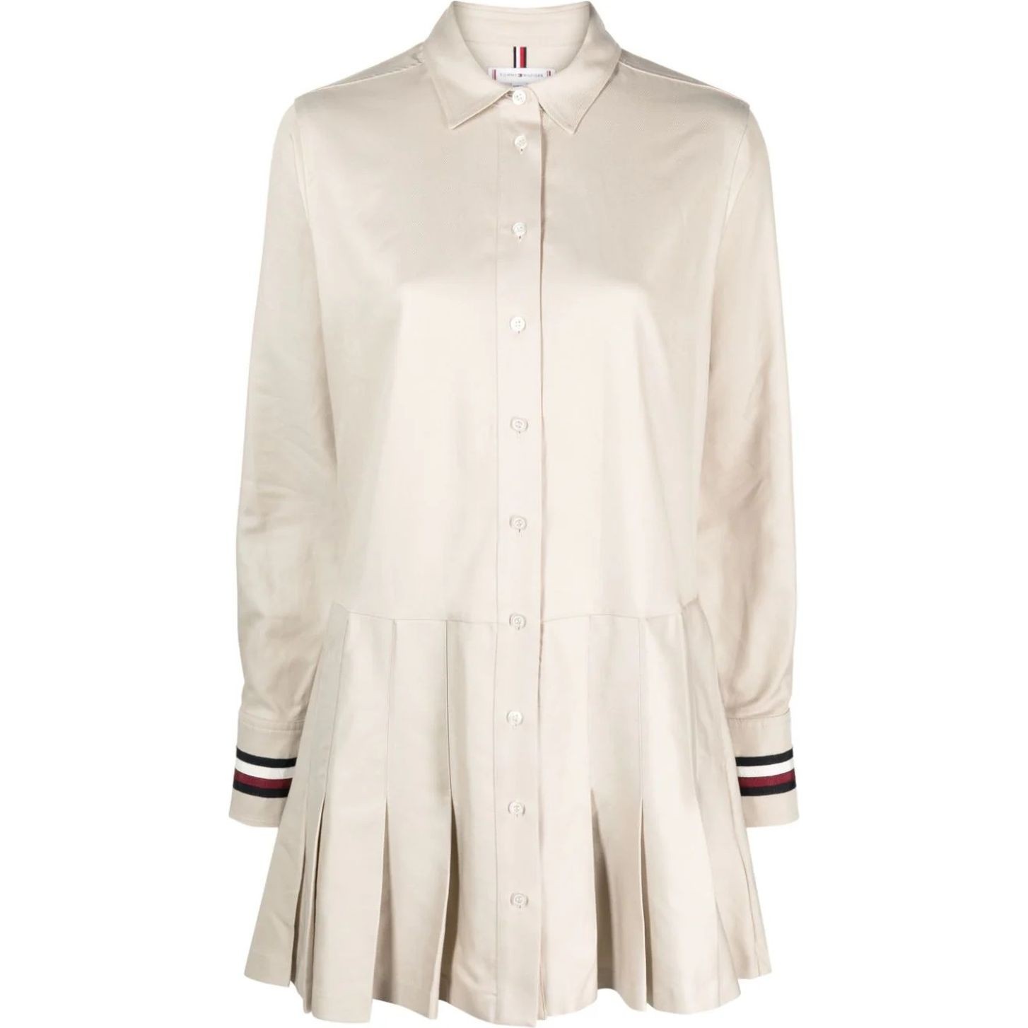 TOMMY HILFIGER Mini suknelė moterims, Smėlio, Global stp short dress ls 1