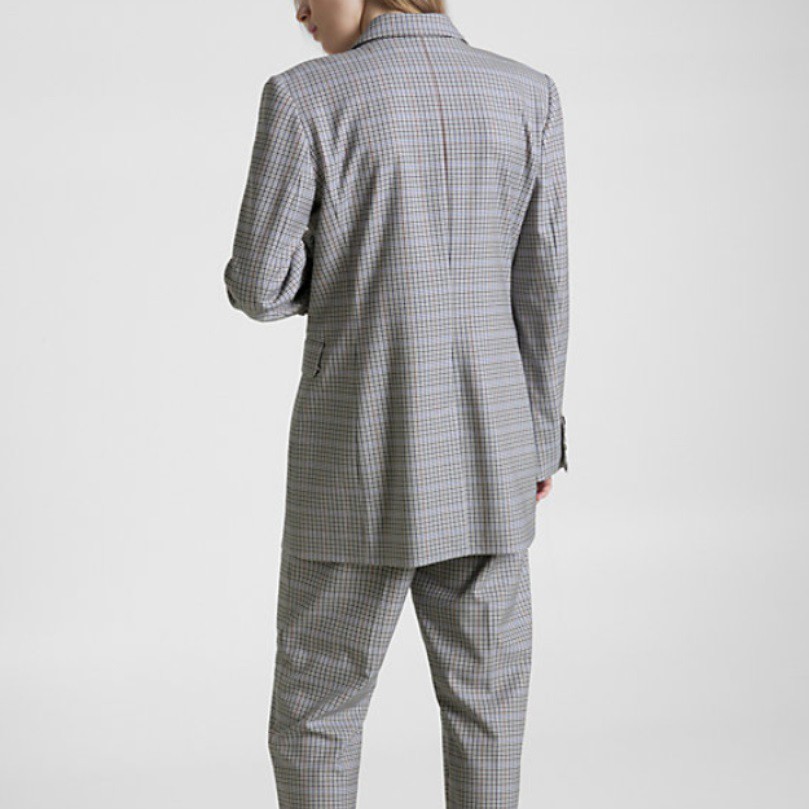 TOMMY HILFIGER Švarkas moterims, Mėlyna, Small check relaxed db blazer 3