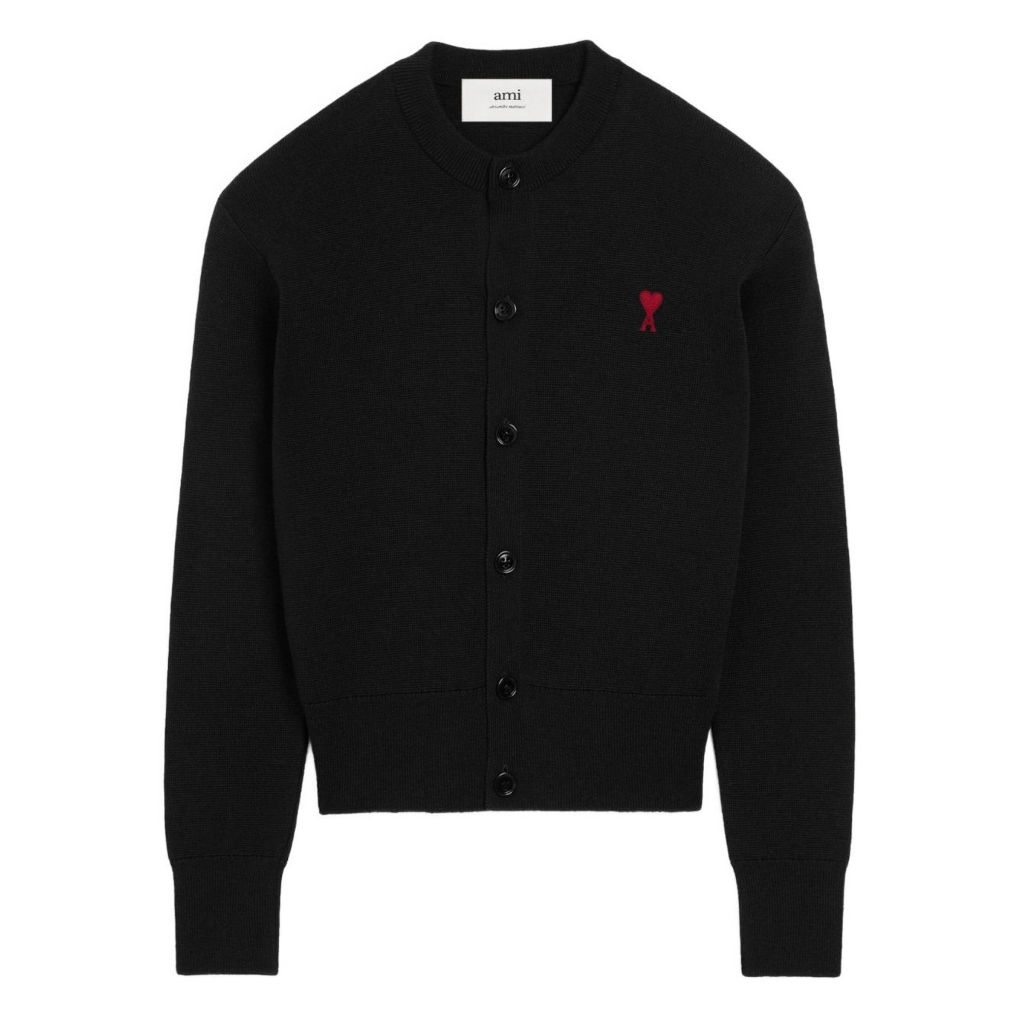 AMI PARIS Kardiganas moterims, Juoda, Crewneck cardigan 1