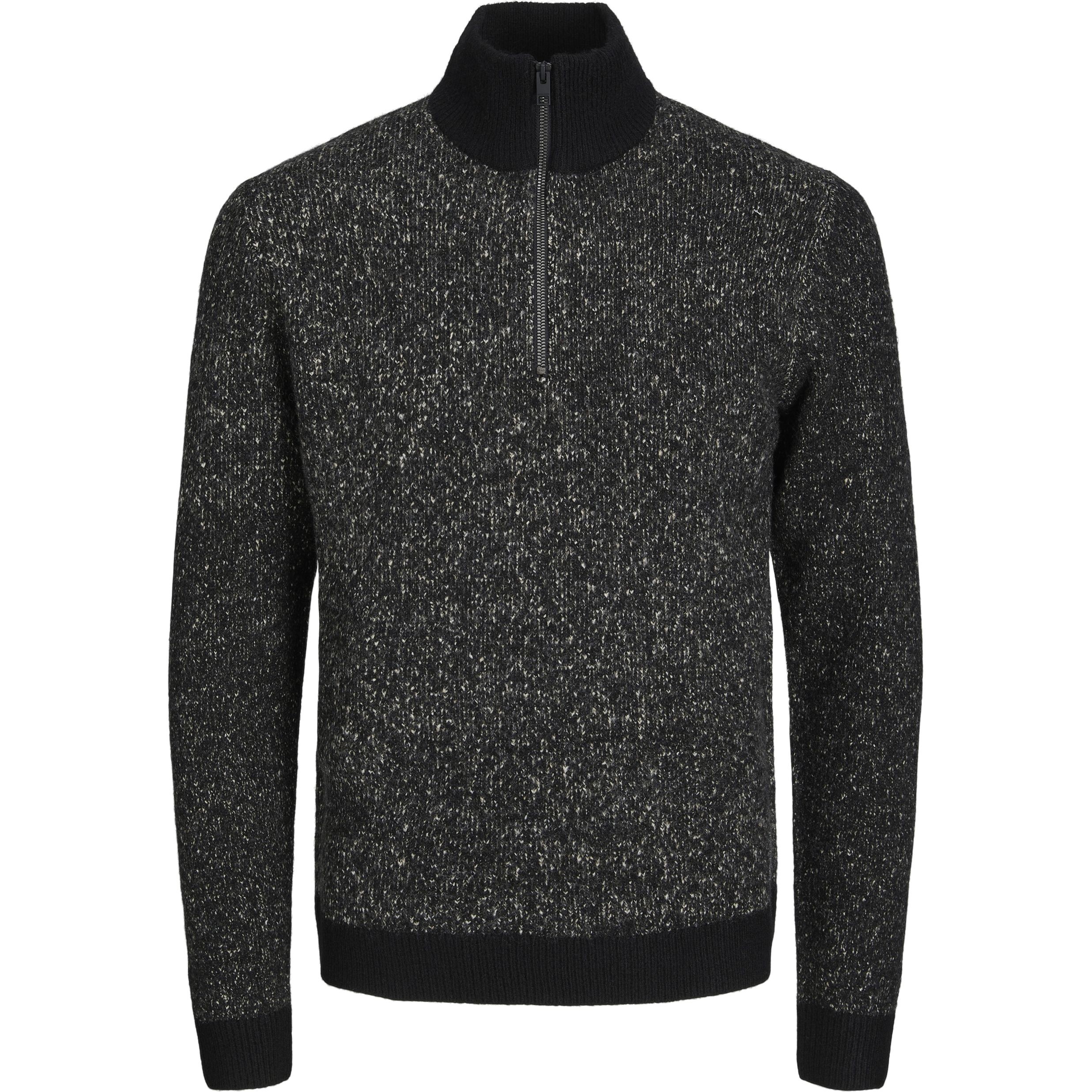 JACK & JONES Džemperis vyrams, Juoda, JCOSPACE KNIT HALF Z 1