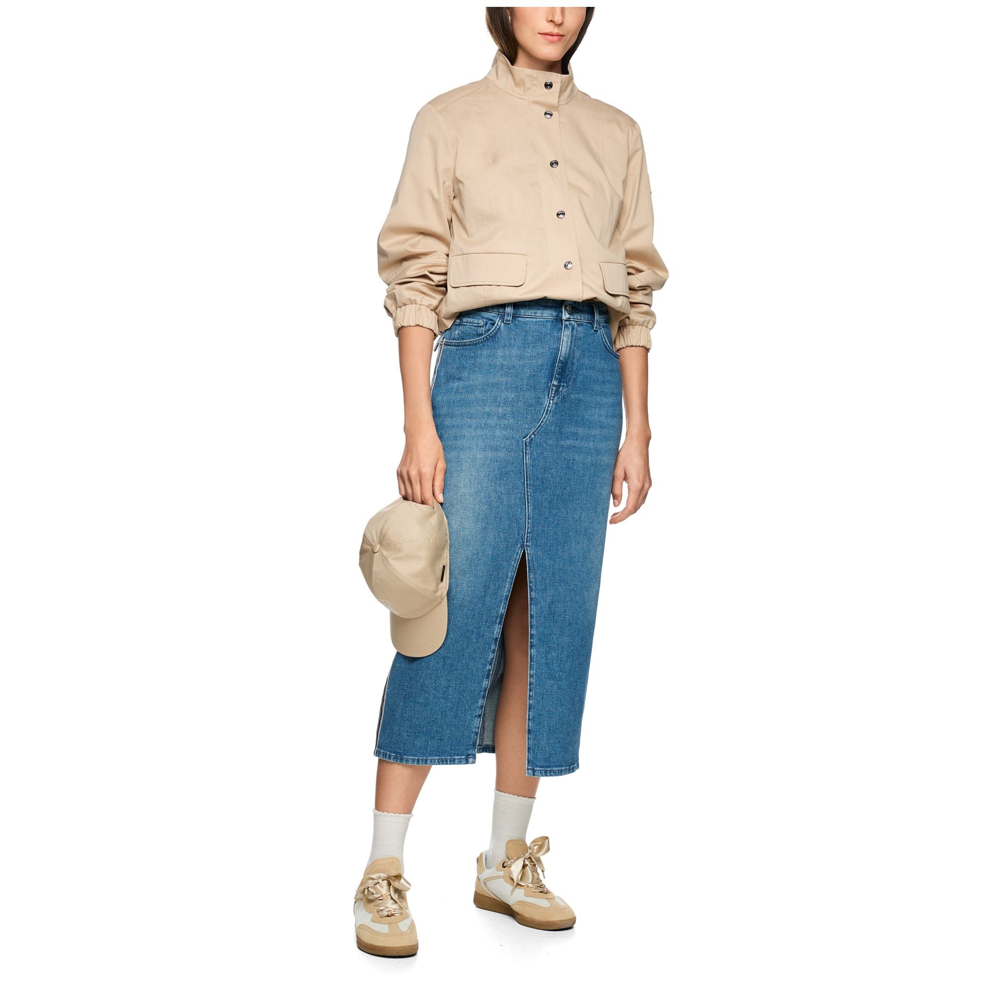 MARC CAIN Midi sijonas moterims, Mėlyna, Skirt 2