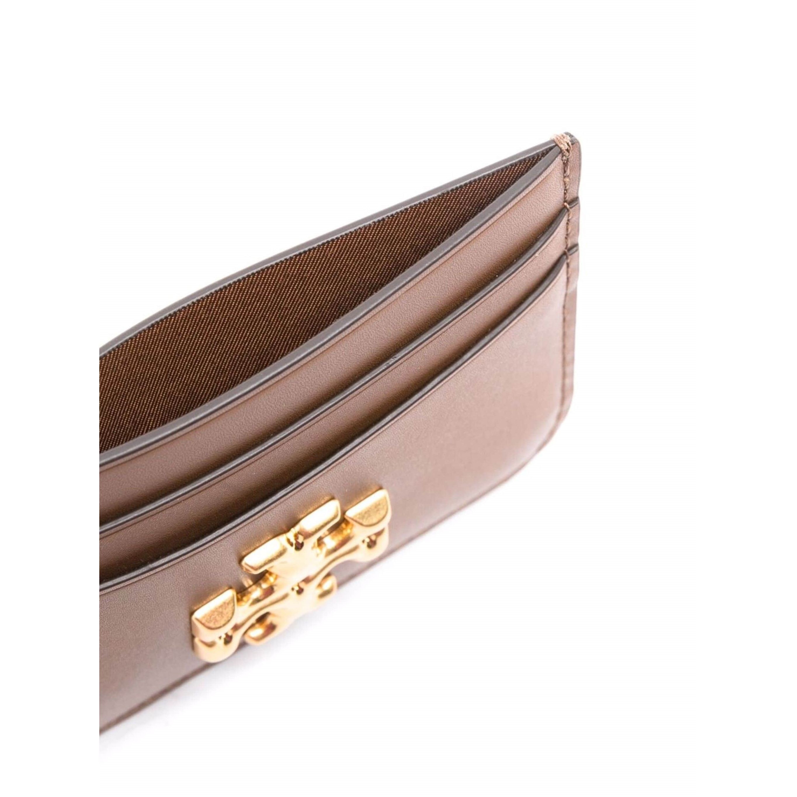 TORY BURCH Piniginė moterims, Ruda, Eleanor card case 3