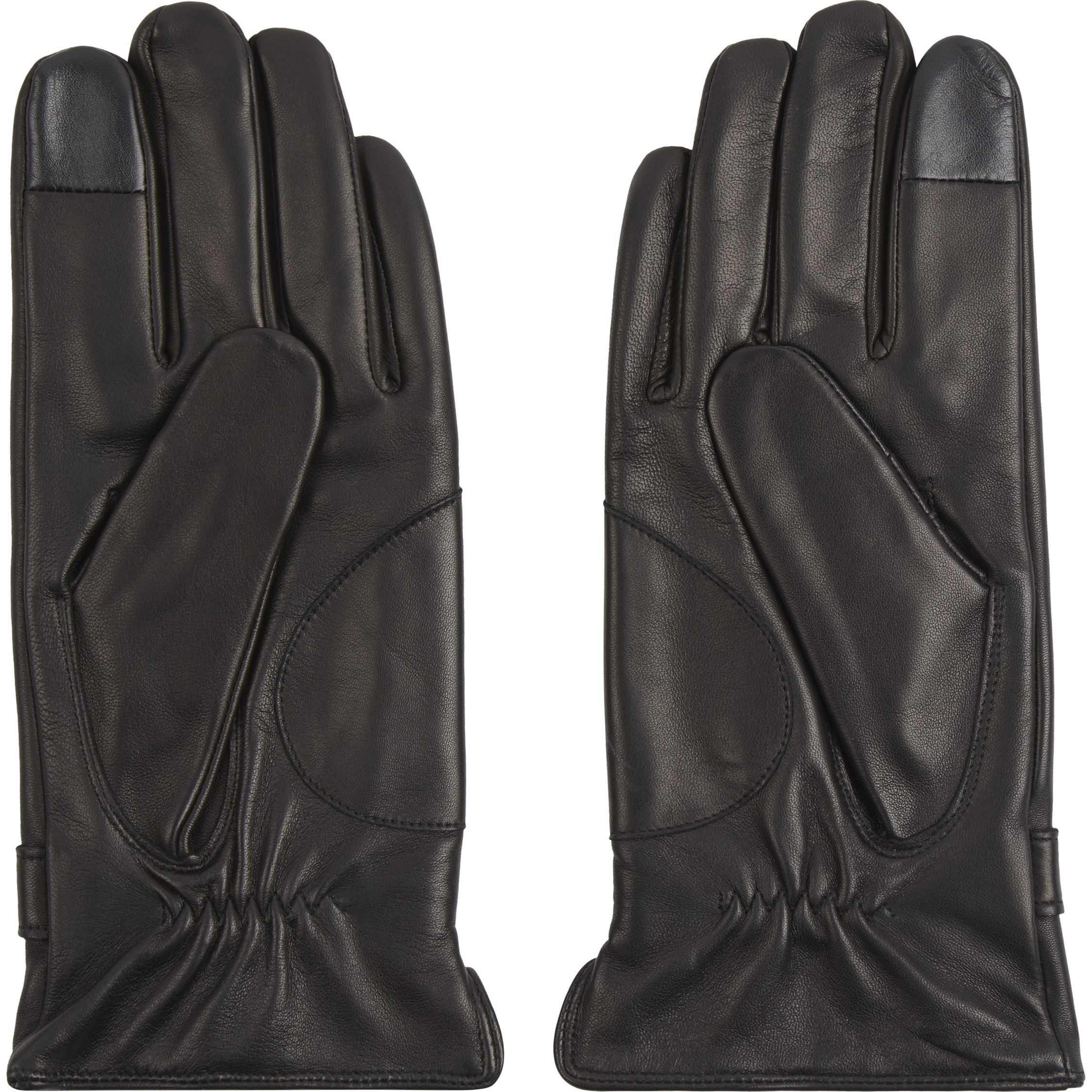 CALVIN KLEIN Pirštuotos pirštinės vyrams, Juoda, Leather rivet gloves 2