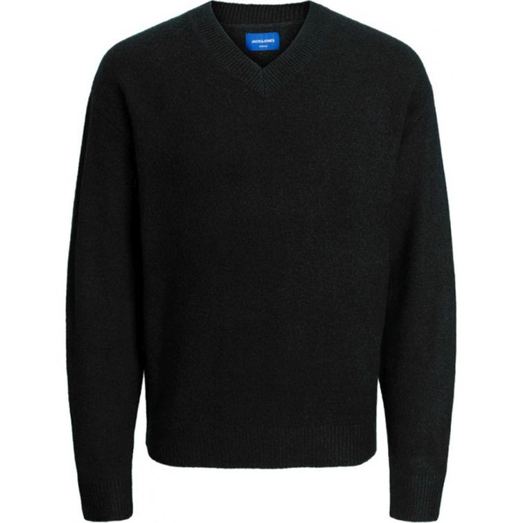 JACK & JONES Megztinis vyrams, Juoda, JOROLLIE KNIT V-NECK