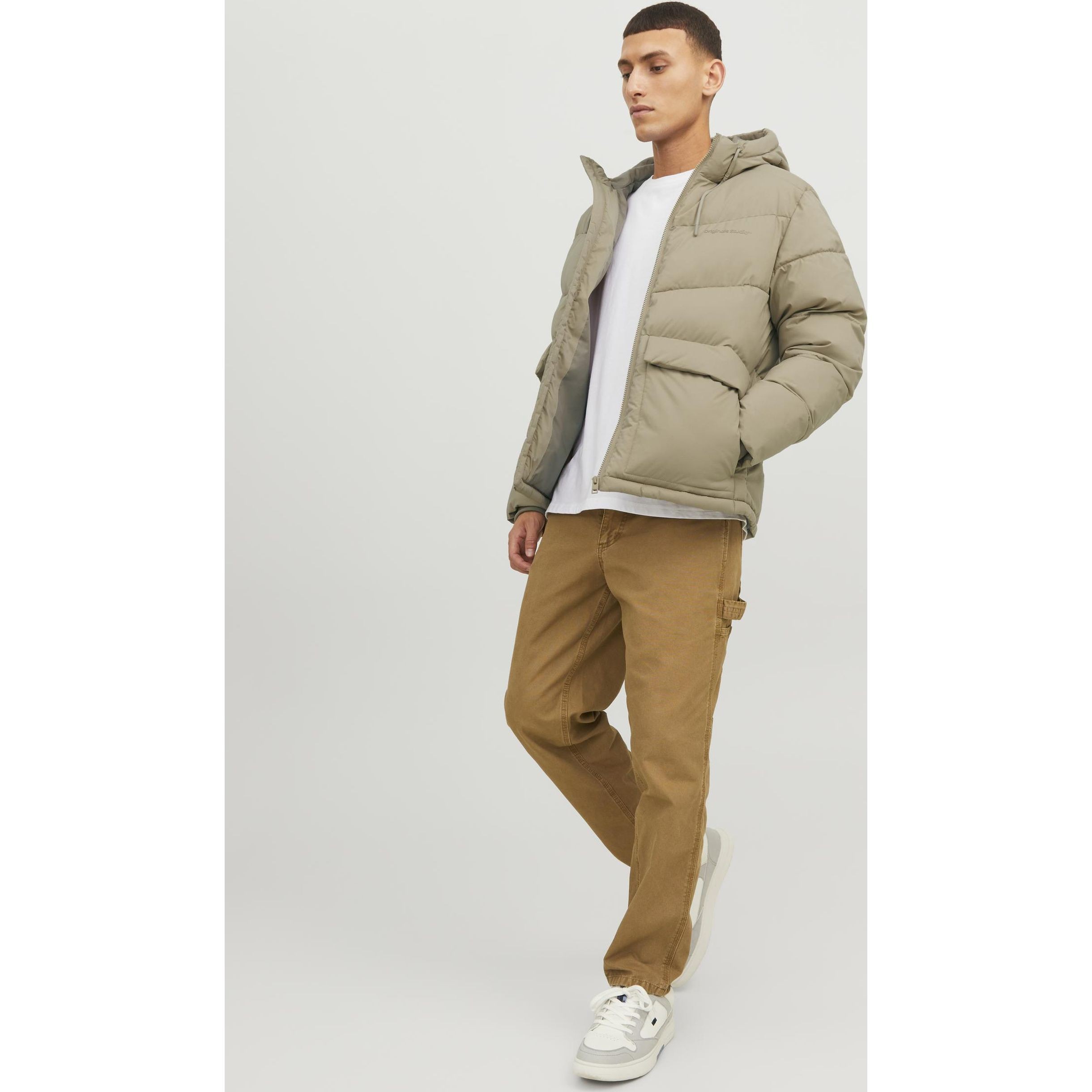 JACK & JONES Striukė vyrams, Smėlio, JORVESTERBRO PUFFER 5