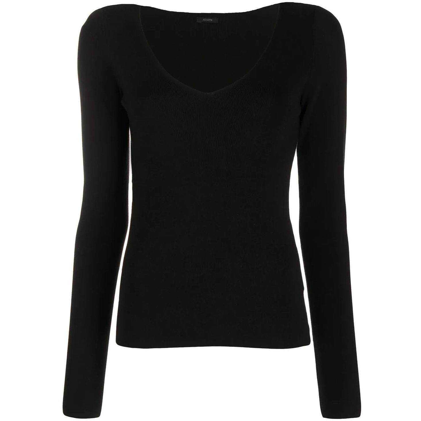 JOSEPH Marškinėliai ilgom. rankovėmis moterims, Juoda, V-neck long sleeve t-shirt 1