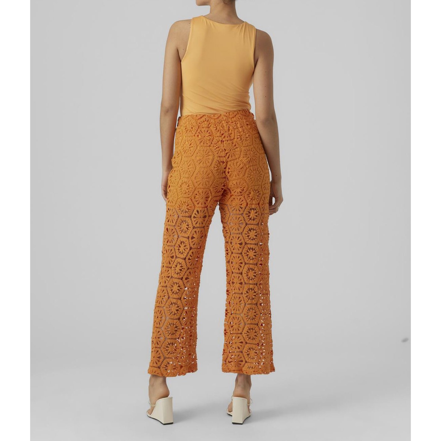 VERO MODA Kelnės moterims, Oranžinė, VMSUNSHINE H/W EMB PA 5