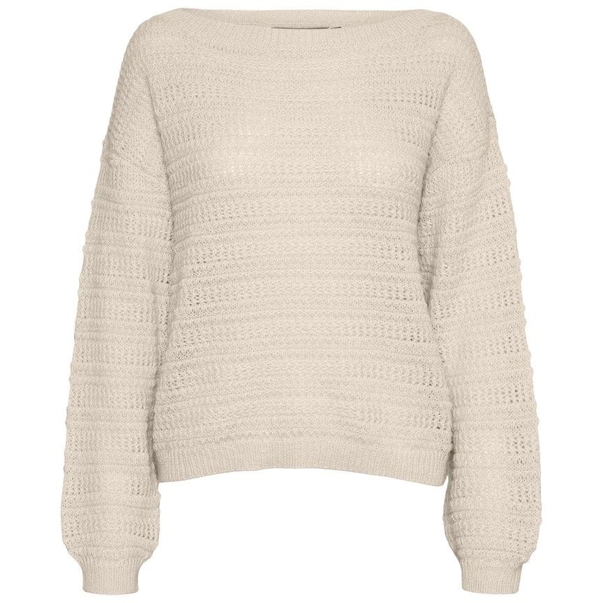 VERO MODA Kampsun moterims, Beež, VMDOLLAR LS BOATNECK BLOUSE 1