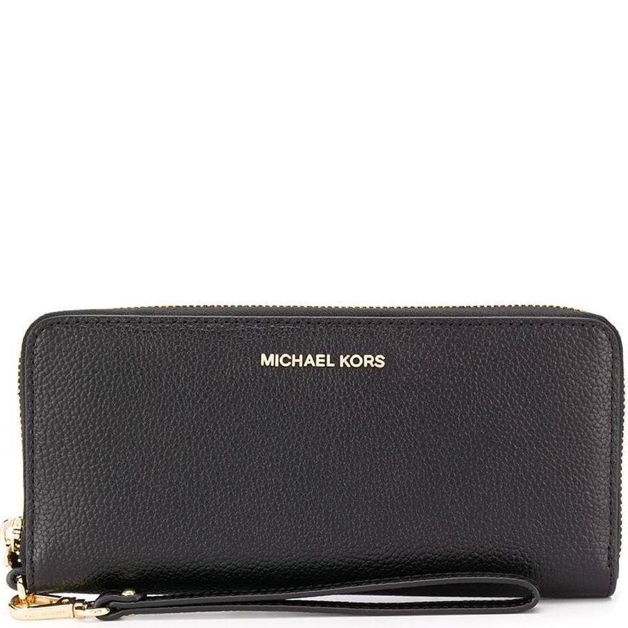 MICHAEL KORS Piniginė moterims, Juoda, TRAVEL CONTINENTAL 1