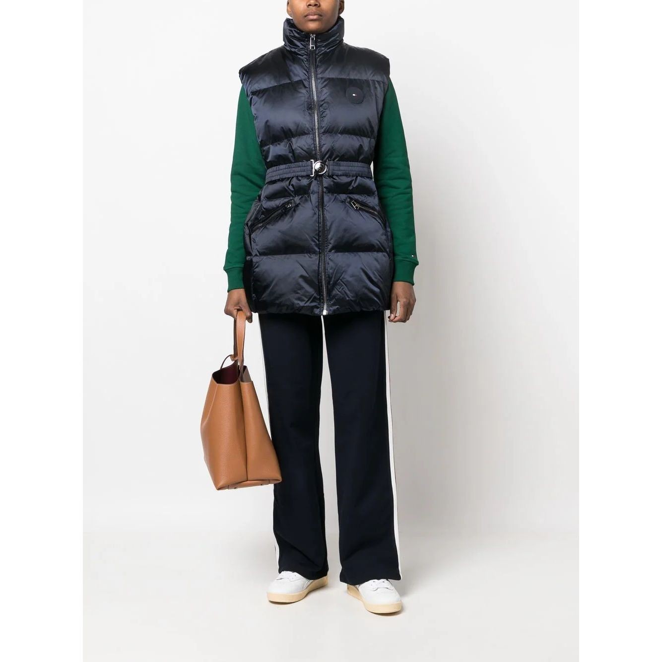 TOMMY HILFIGER Pūkinė liemenė moterims, Mėlyna, Two tone statement puffer vest 2