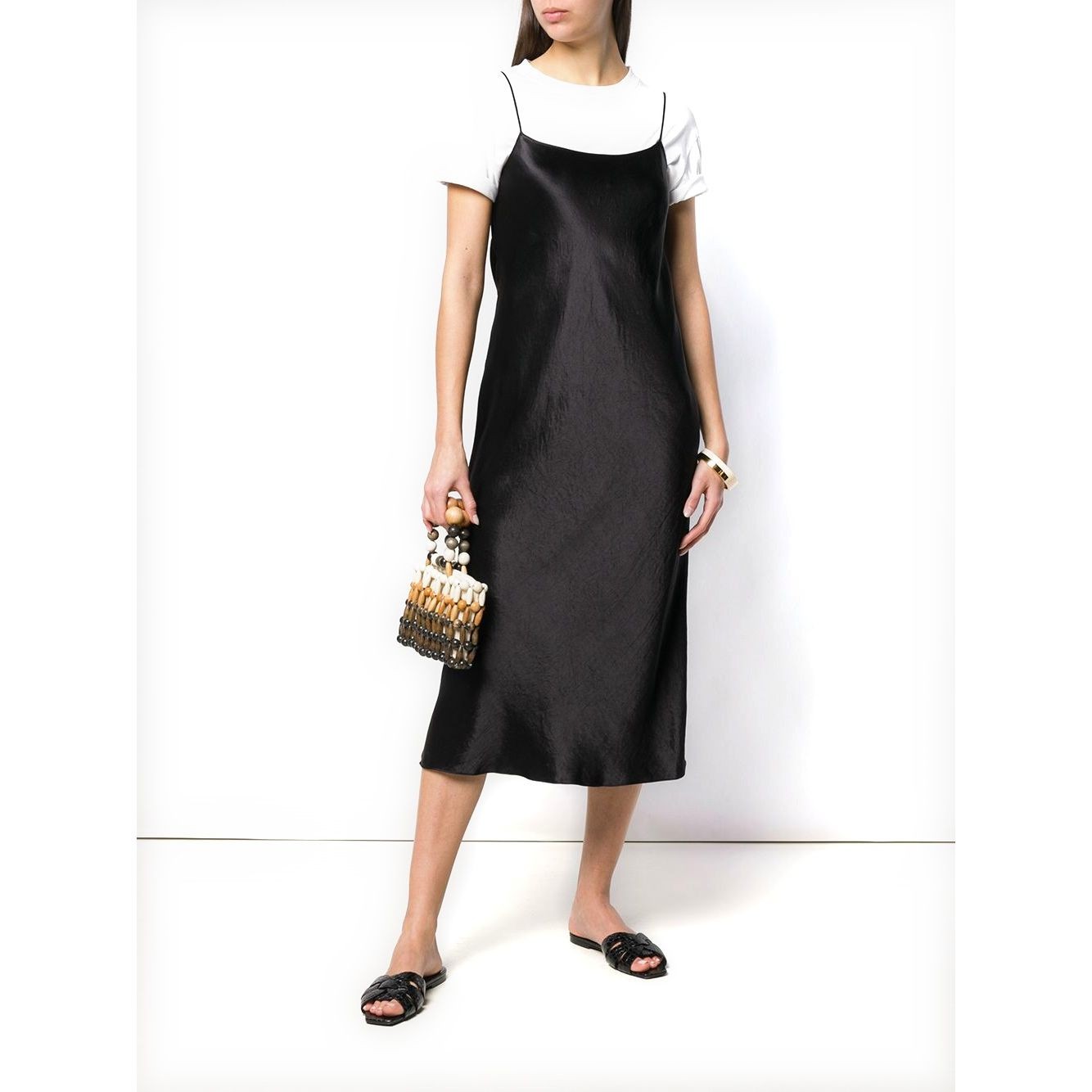VINCE Midi suknelė moterims, Juoda, Slip dress 2