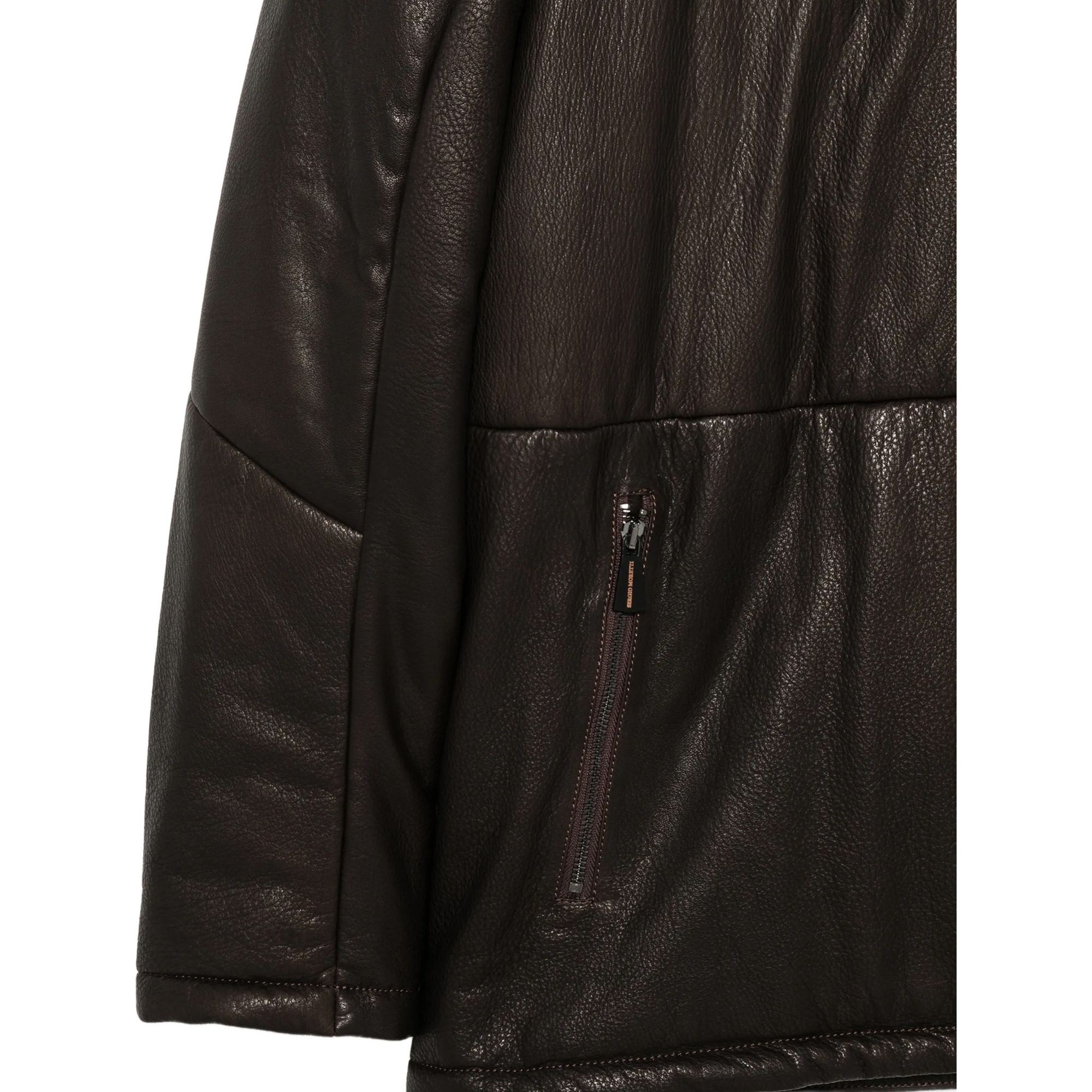 SERGIO MORETTI Odinė striukė vyrams, D.brown, Leather jacket 3