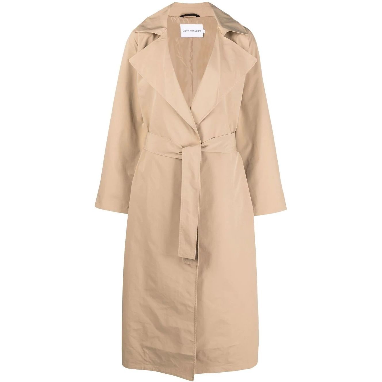 CALVIN KLEIN JEANS Lietpaltis moterims, Smėlio, Oversized trench coat 1