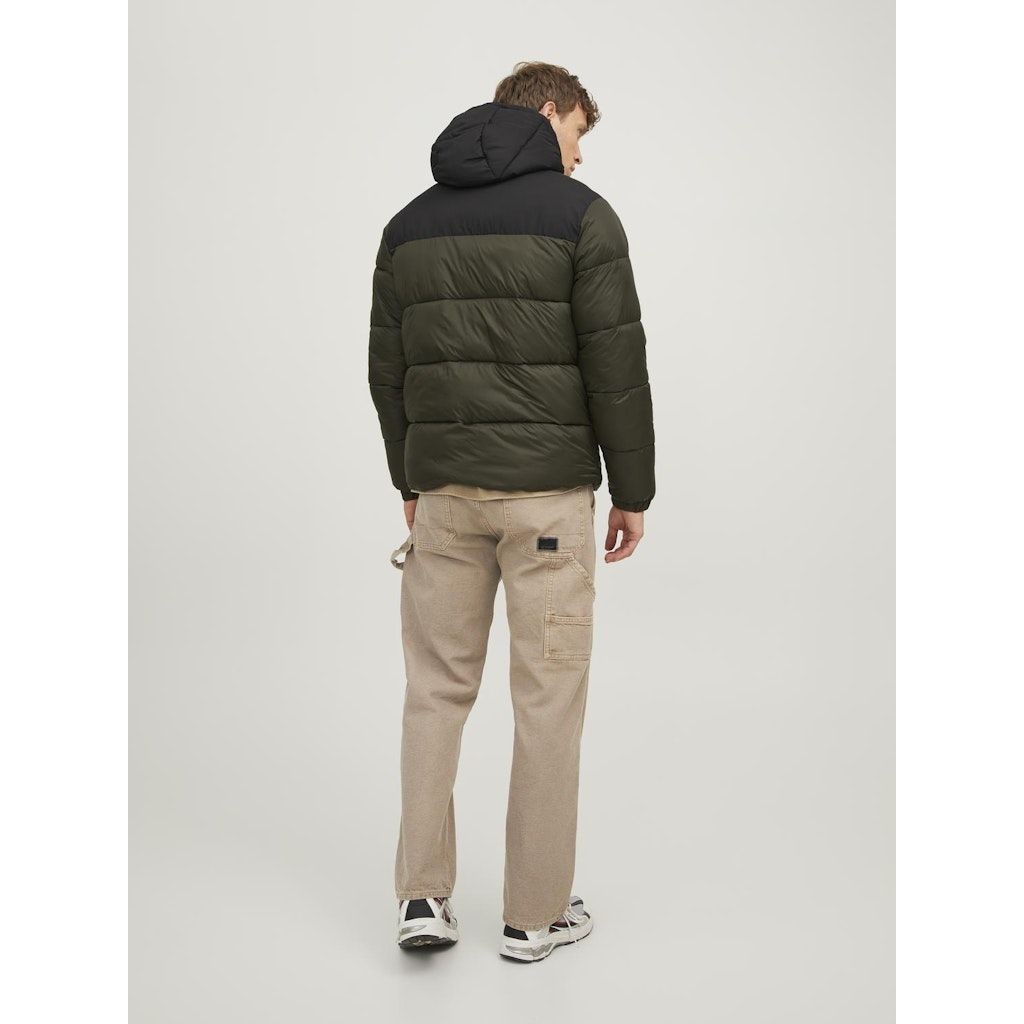 JACK & JONES Striukė vyrams, Žalia, JJETOBY PUFFER HOOD 4