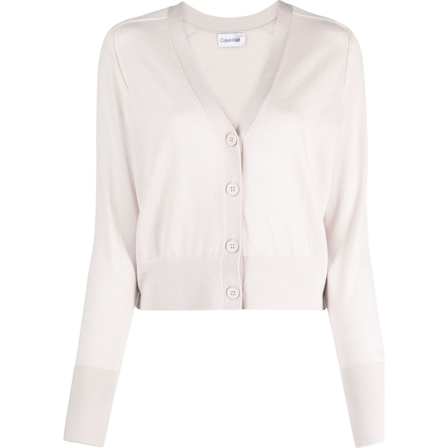 CALVIN KLEIN Kardiganas moterims, Pilka, Extra fine wool cardigan