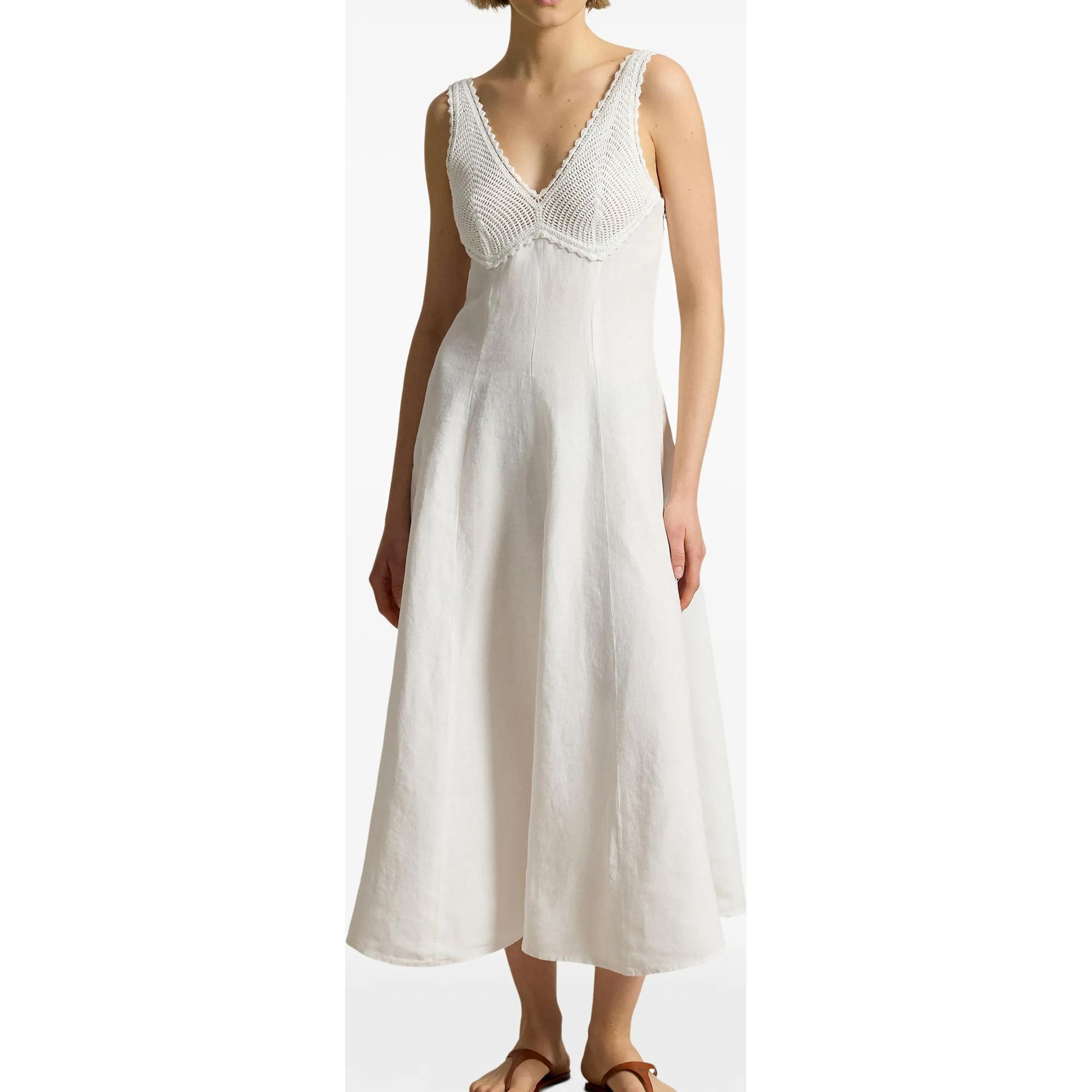 POLO RALPH LAUREN Midi suknelė moterims, Balta, Woven-fit & flare-dresses 2