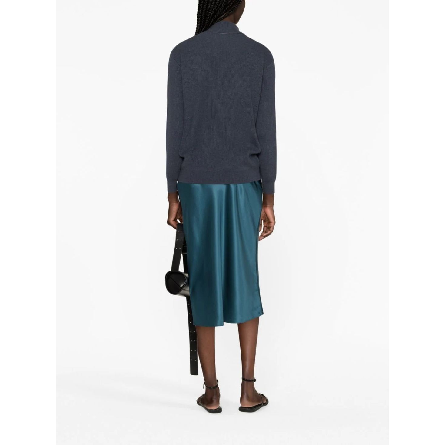 JOSEPH Midi suknelė moterims, Žalia, Isaak silk skirt 3