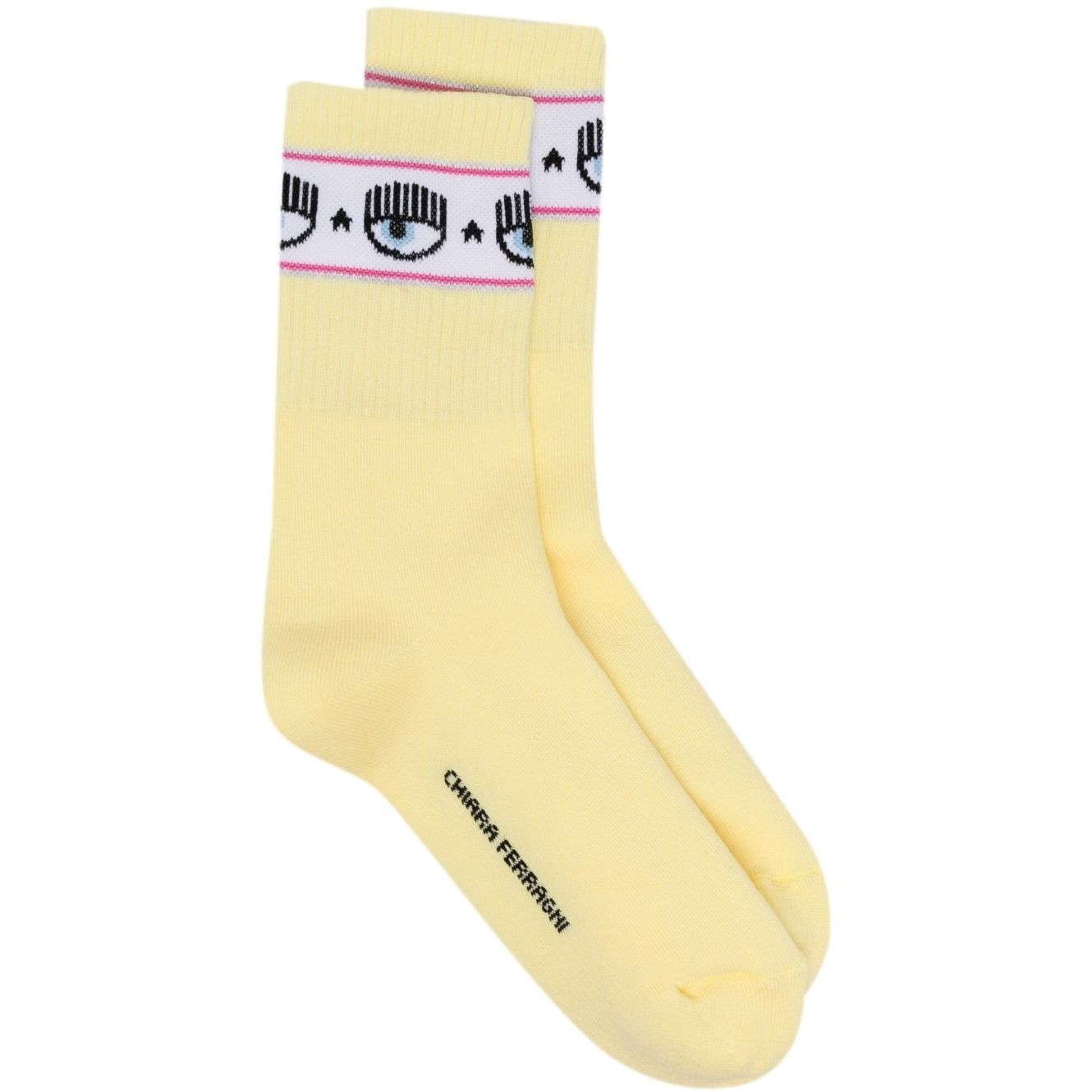CHIARA FERRAGNI Kojinės moterims, Geltona, CALZINI ACCESSORIES 1